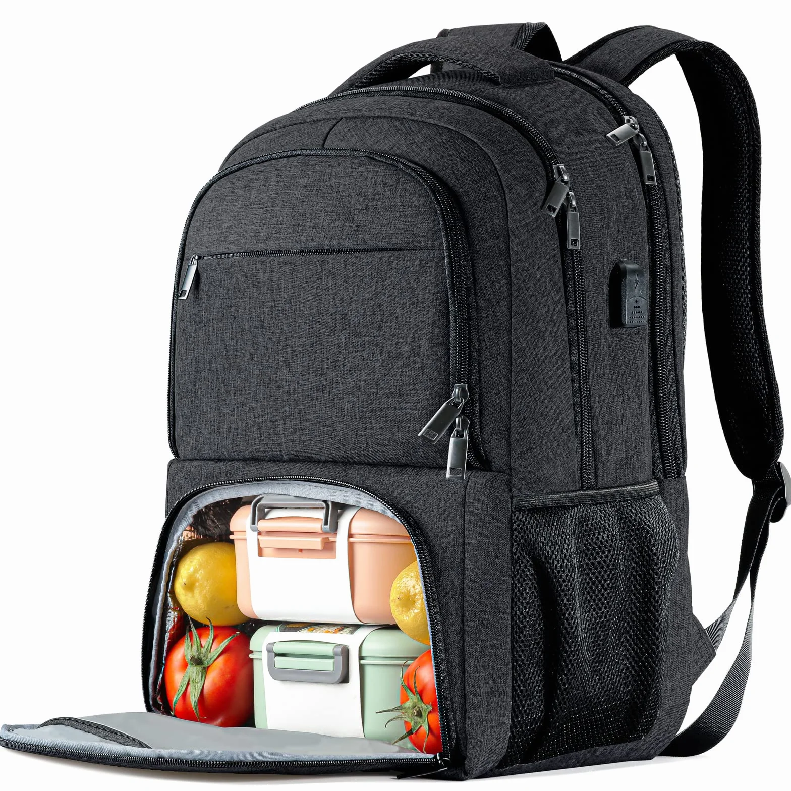 BIKROD Mochila Hombre, Mochila Almuerzo Universidad, Grande Mochila Escolar Chicos Impermeable, Mochilas Portátil 17.3 Pulgadas Ordenador Backpack con Puerto USB, Mochila de Viaje