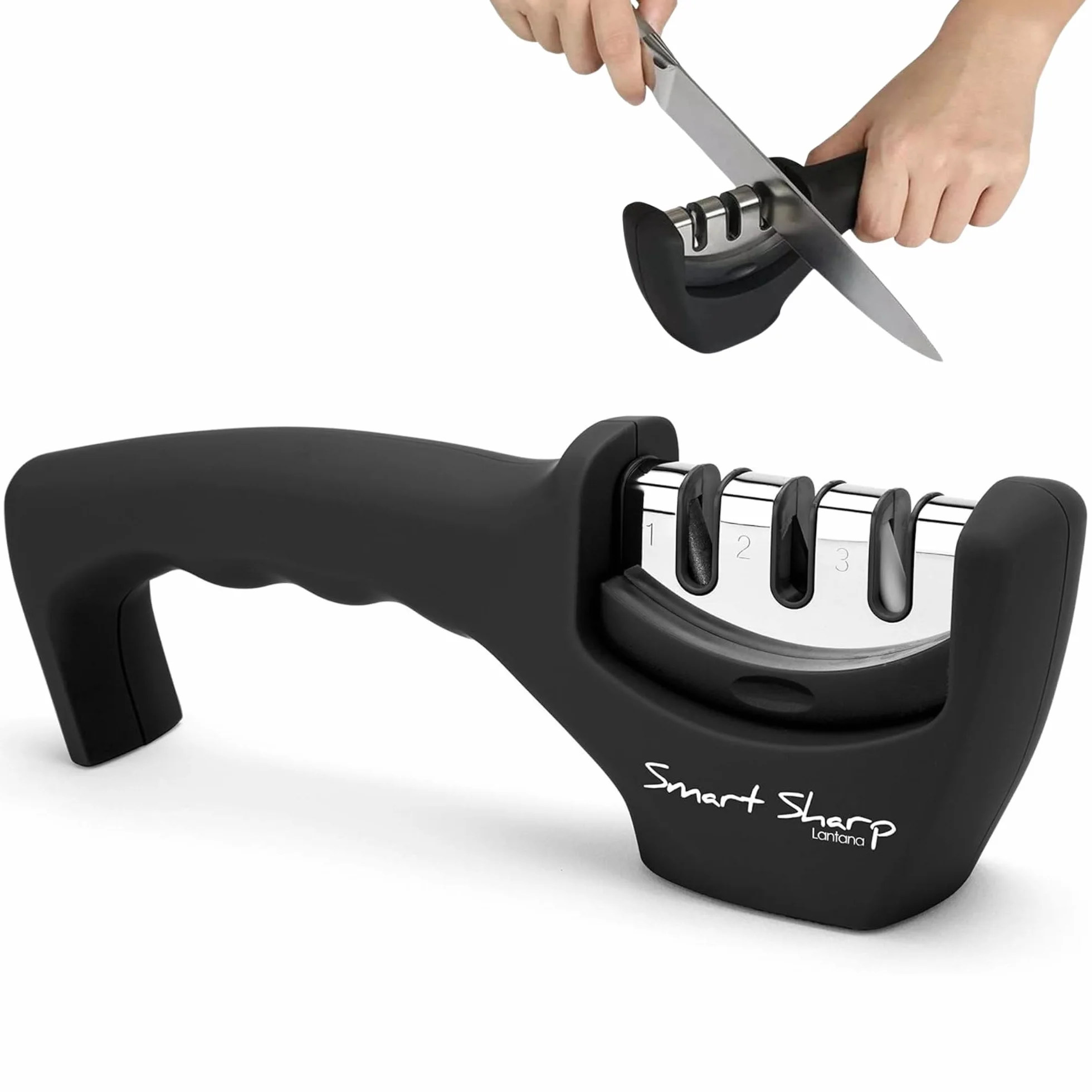 Afilador de cuchillo inteligente Lantana, 3 etapas, manual profesional