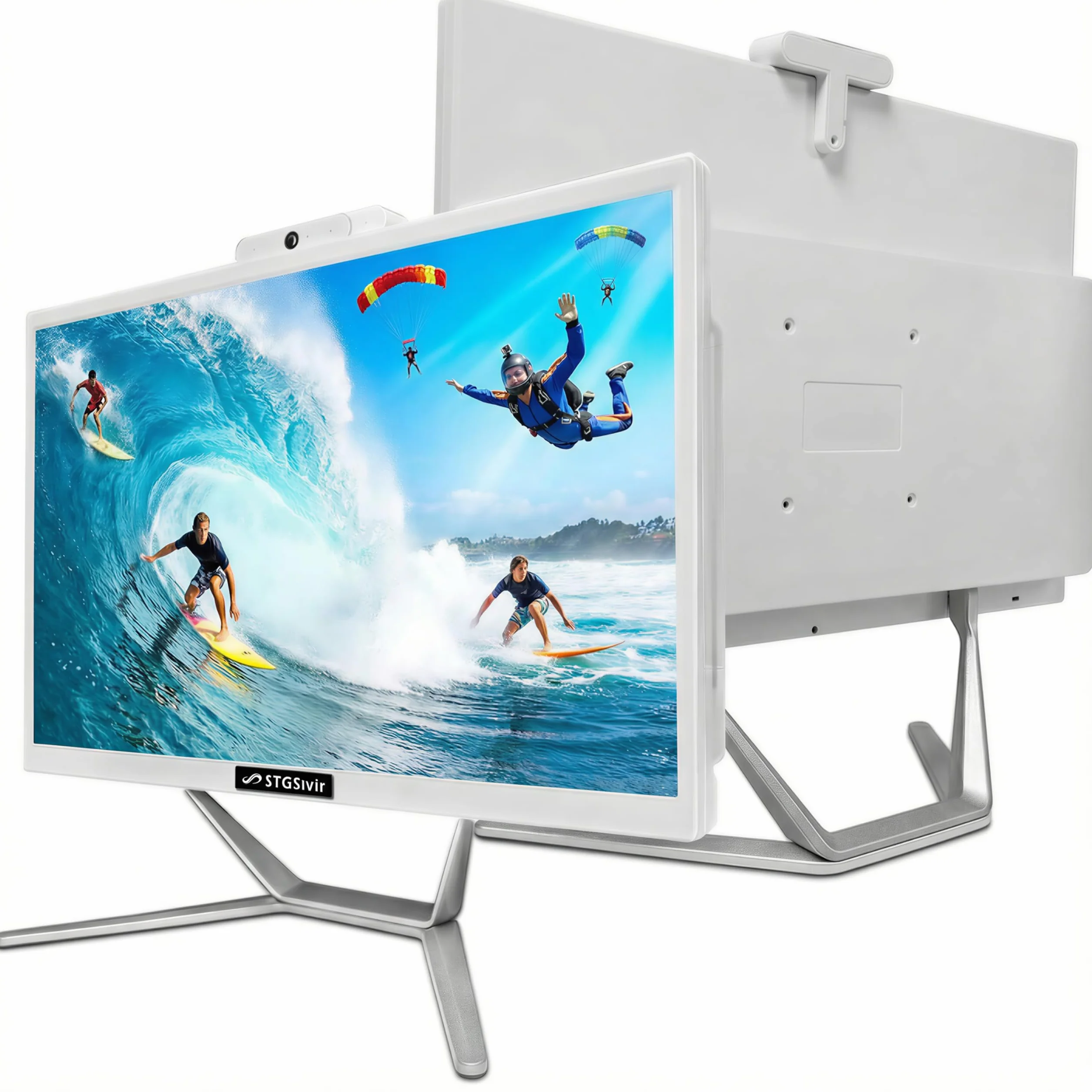STGsivir All in One PC, Ordenador Todo en uno，Pantalla FHD de 21.5", Core i7 hasta 3.1 GHz, 16GB RAM, 512GB SSD, WiFi, Bluetooth 5.0, Windows 11 Pro, Blanco