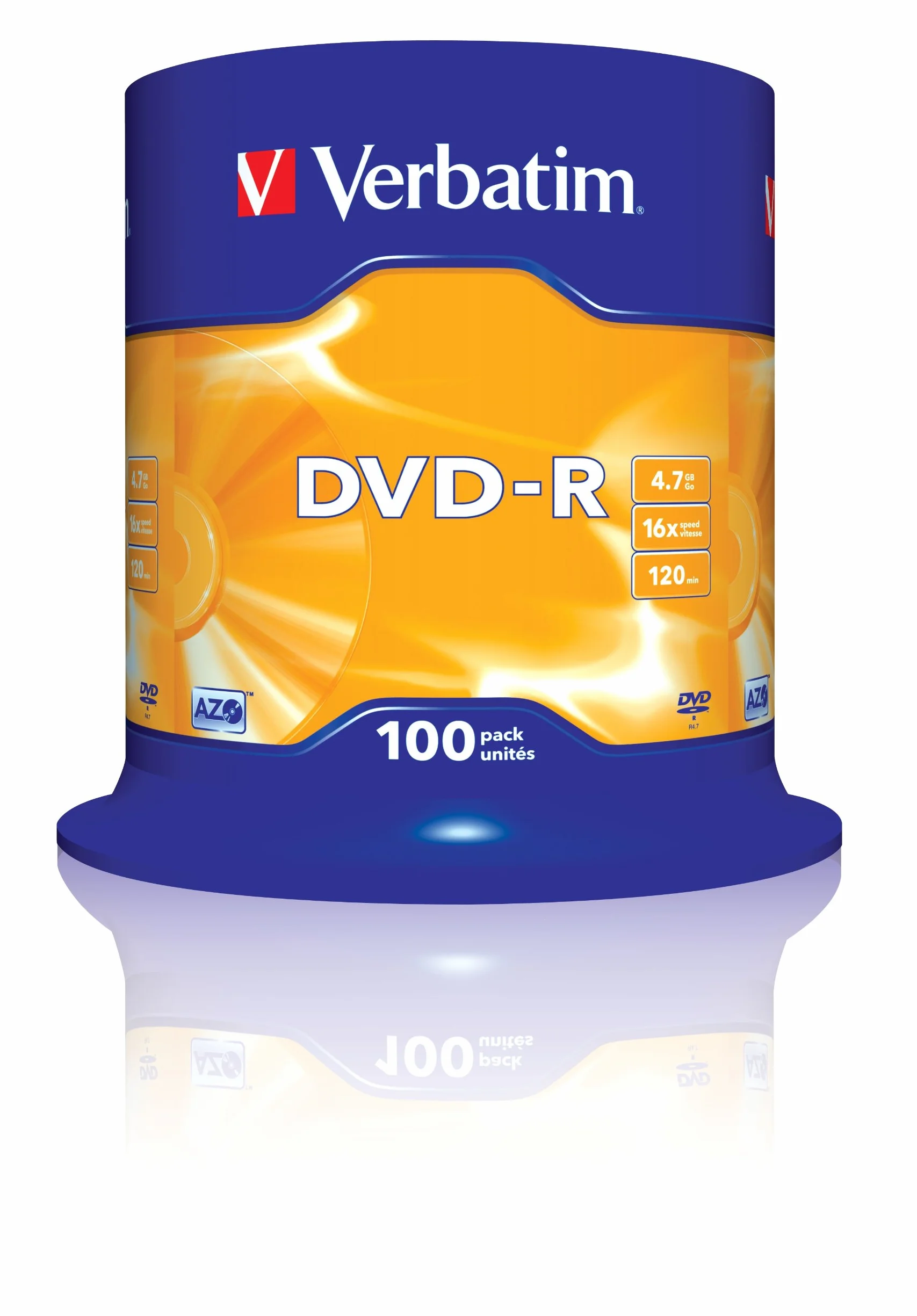 Verbatim 43549 - Pack de DVD-R vírgenes (100 Unidades, 4.7 GB, 16 x)