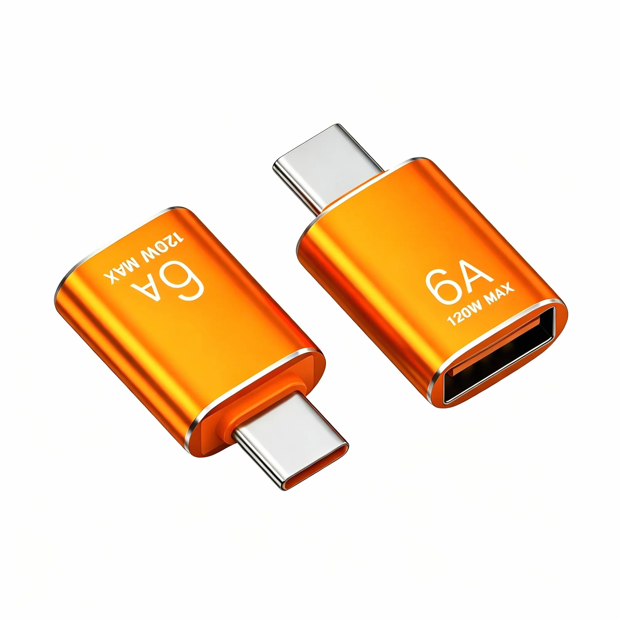 BOMIE Paquete de 2 adaptadores USB C a USB, 6 A, 120 W, carga rápida, transferencia de datos de 10 Gbps, USB C macho a USB 3.2 hembra, adaptador OTG para teléfono 15/16/17, almohadilla, M-acBook Pro