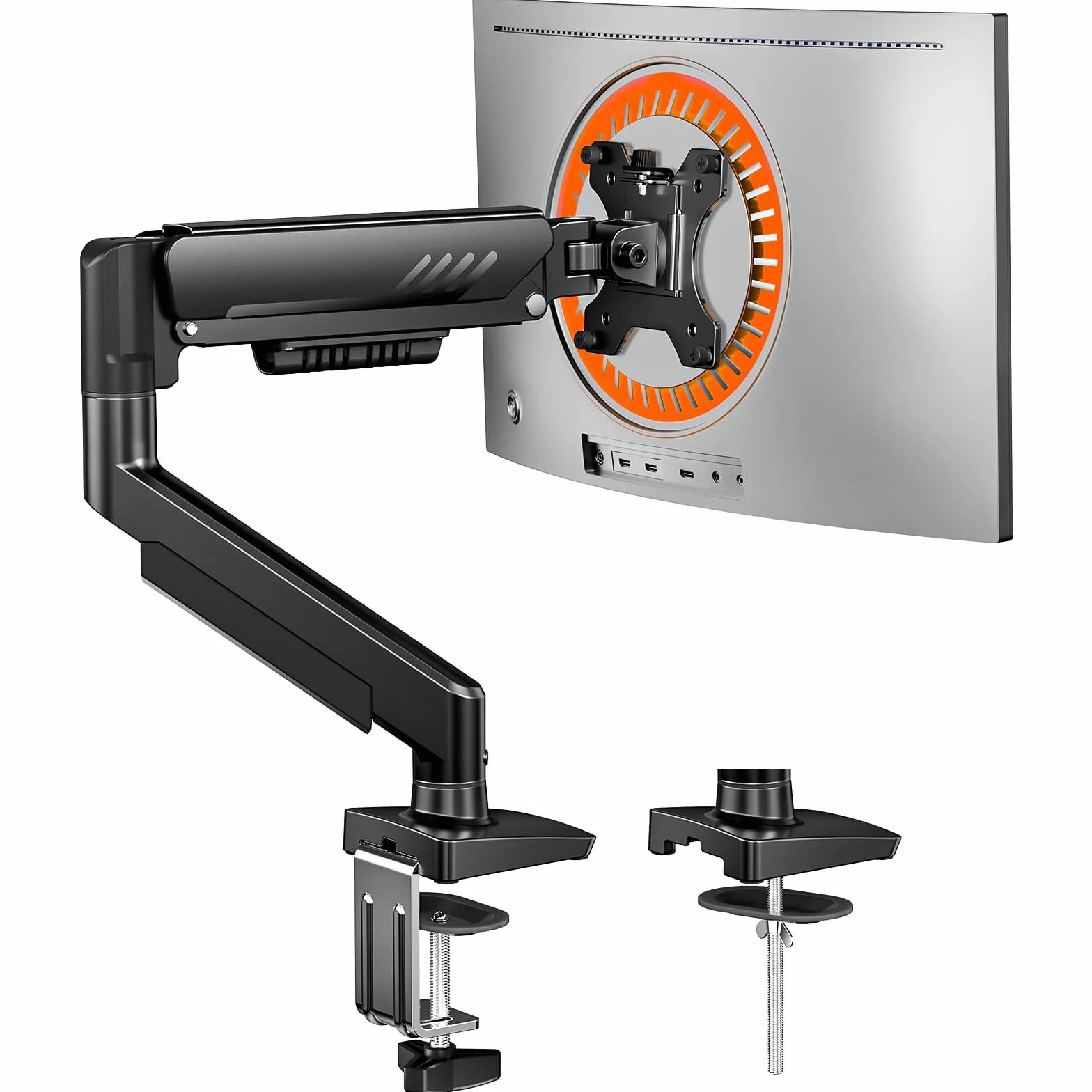 ErGear Soporte Monitor de Escritorio para 13-34 Pulgadas [Actualizado - Sin Ceder] Brazo Monitor de Instalación Rápida hasta 9kg, con Gestión de Cables para Oficina y Gaming, VESA 75 & 100 mm