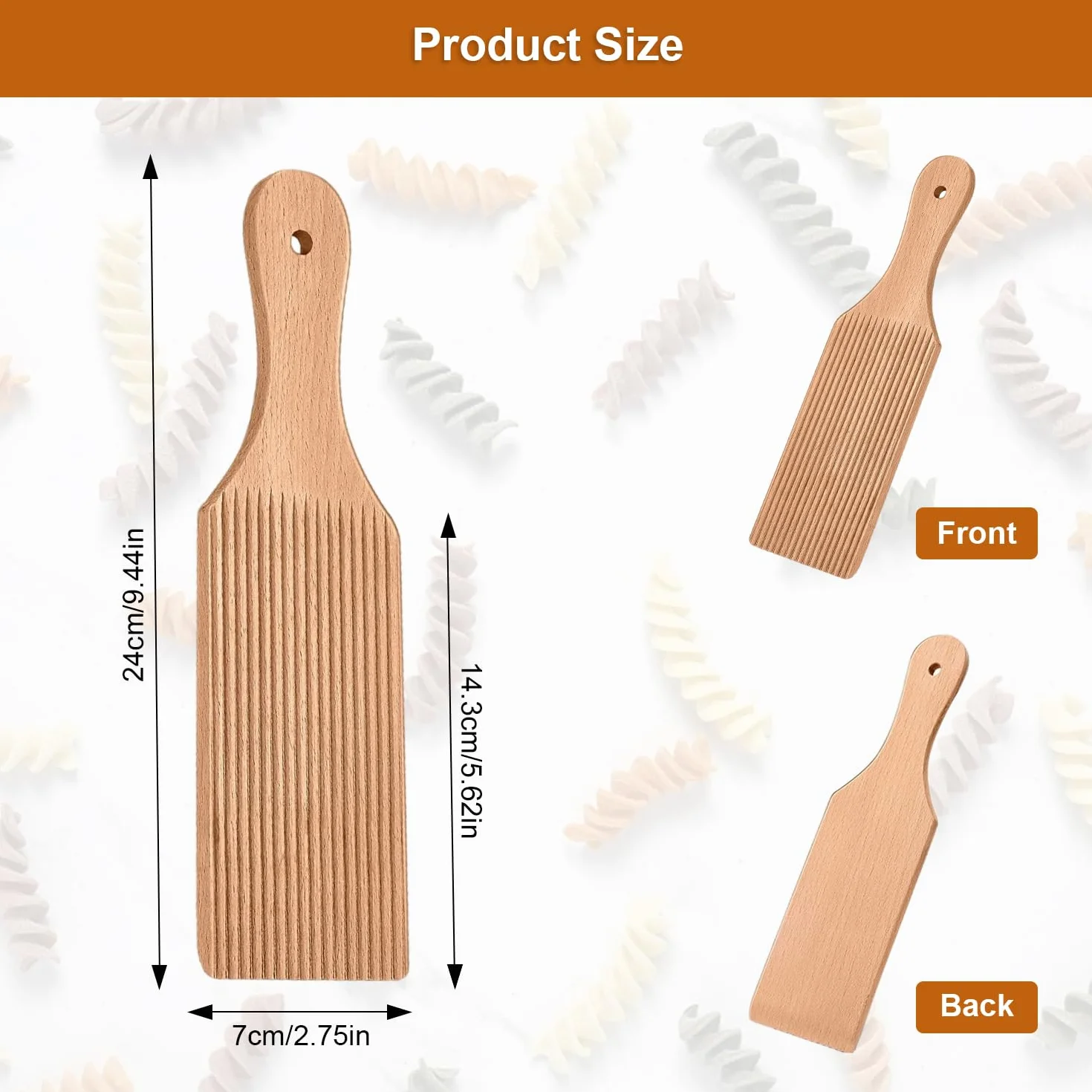 Tabla de Ñoquis Raspador de Madera para Hacer Pasta Auténticos con Manija