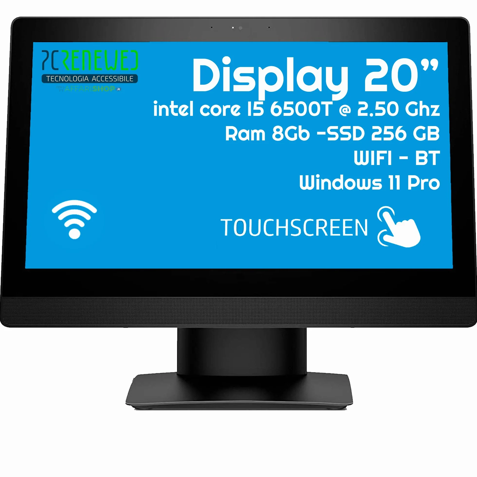 HP Pantalla táctil todo en uno Intel I5 6500 8GB SSD 240 Windows 11 Desktop 20 pulgadas Wi-Fi - PC con cable completo (solo PC) (renovado)