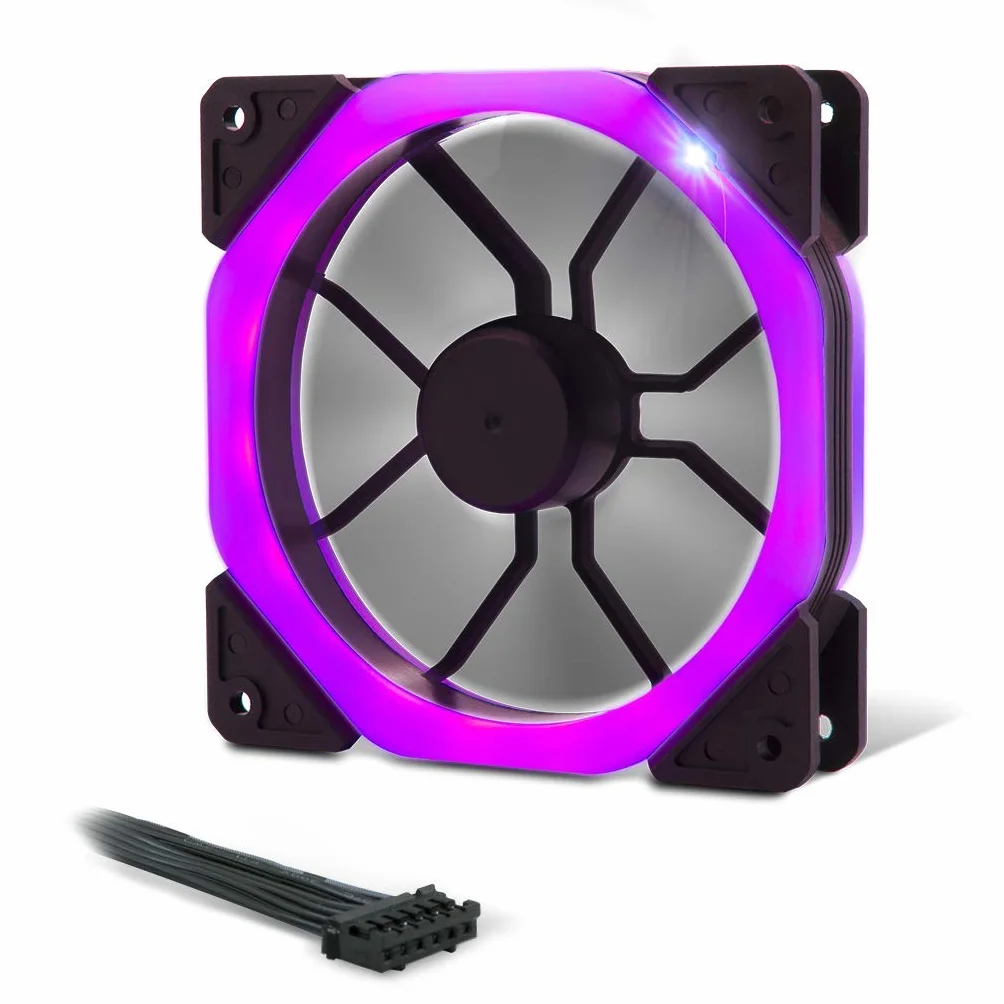 EMPIRE GAMING Warmachine - Caja PC Gamer –Torre Mediana ATX - 4 Ventiladores silenciosos - LED RGB Dual Ring: retroiluminación 11 Modos - Parte Delantera y Pared de Vidrio Templado