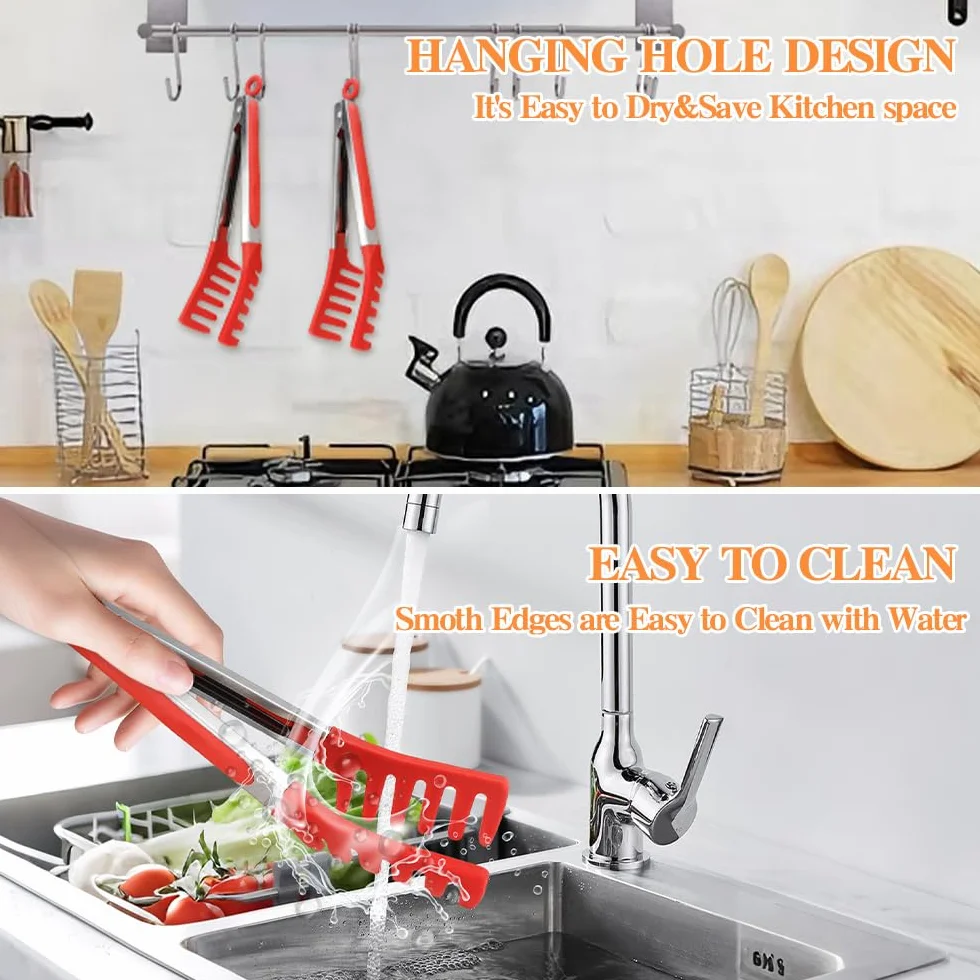 Pinzas de Silicona para Pasta con Dientes Rojo