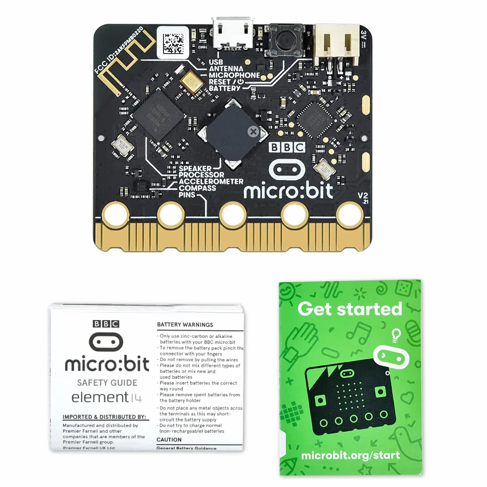 KEYESTUDIO Kit básico de Inicio para BBC Micro bit, con Placa de microbits, Soporte de batería, Cable Micro USB