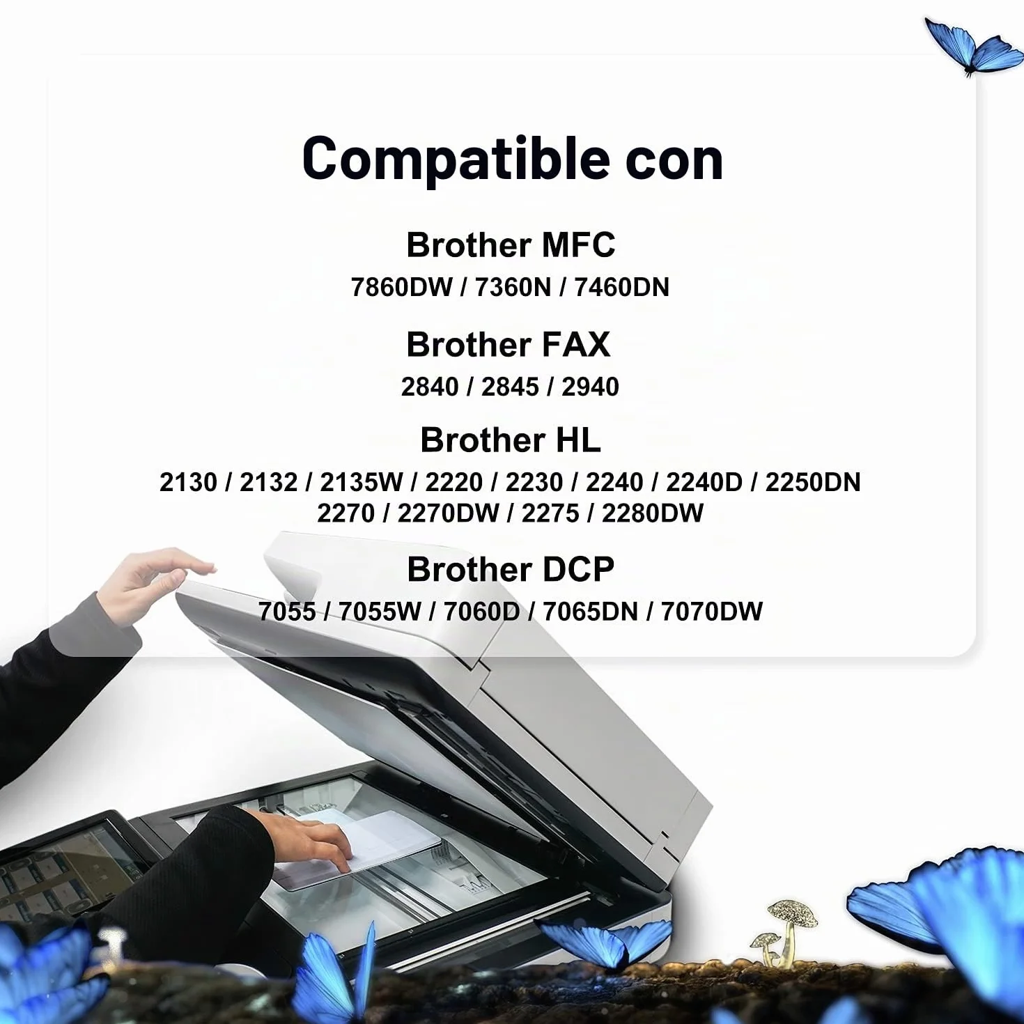 LOSMANN DR2200 Tambor Compatible DR-2200 DR 2200 Reemplazo para Brother MFC-7360N DCP-7055 HL-2130 MFC-7460DN HL-2240 HL-2240D HL-2250DN FAX-2840 FAX-2940 DCP-7055W DCP-7055 DCP-7060D (1x Tambor)