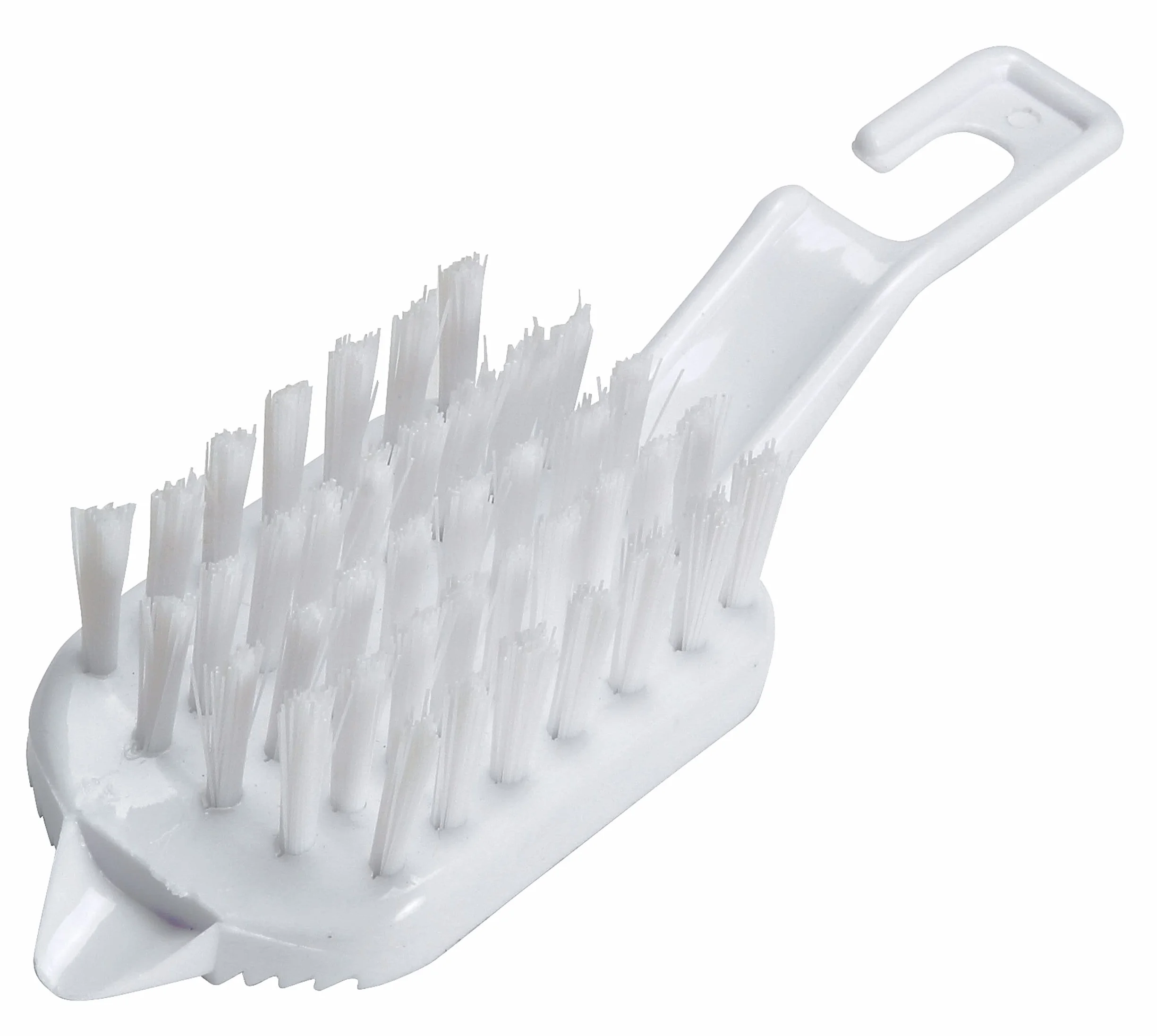 KitchenCraft Cepillo de Plástico para Limpiar Verduras y Fruta, Práctico Lazo Integrado, 15 x 6 cm - Blanco