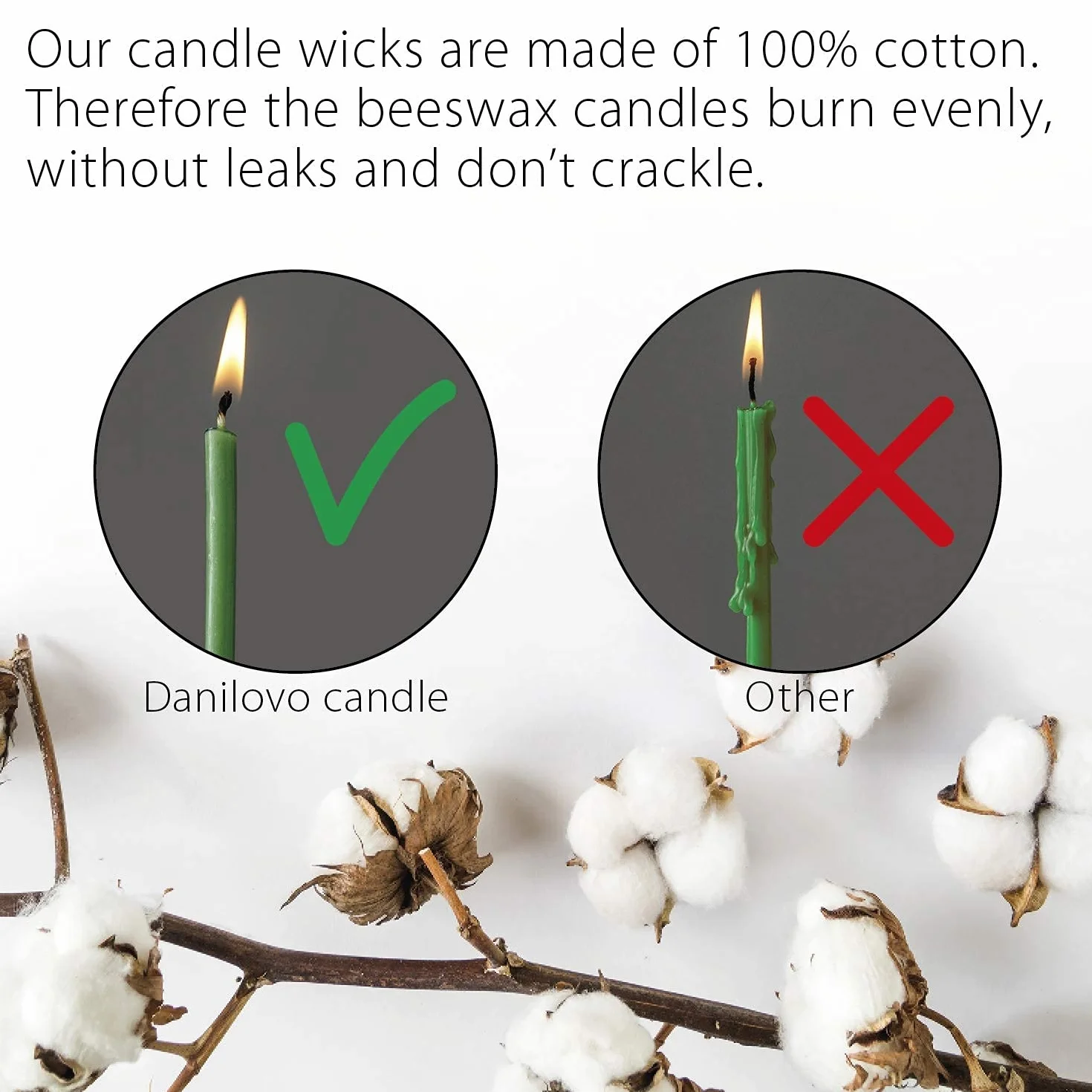 Danilovo Velas de Cera de Abeja Verde 16 cm 100 Unidades Ortodoxas Oración