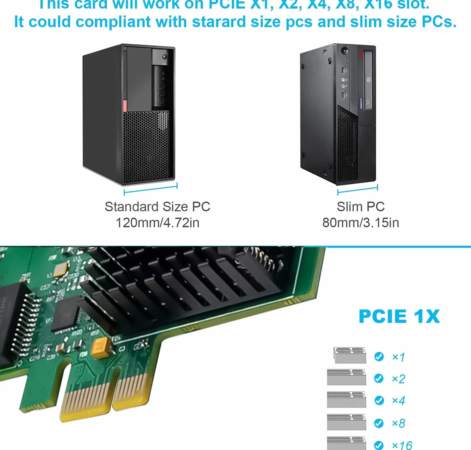 Adaptador de red PCIe de doble puerto 2.5GBase-T RTL8125B 2500/1000/100Mbps PCI Express Gigabit Ethernet NIC Controlador LAN RJ45