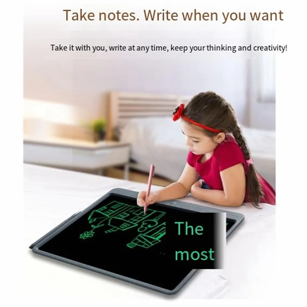 Mesa de escritura LCD de 21 pulgadas Mesa de dibujo para niños Pizarra de aprendizaje Pizarra de grafiti monocromática para escritura a mano