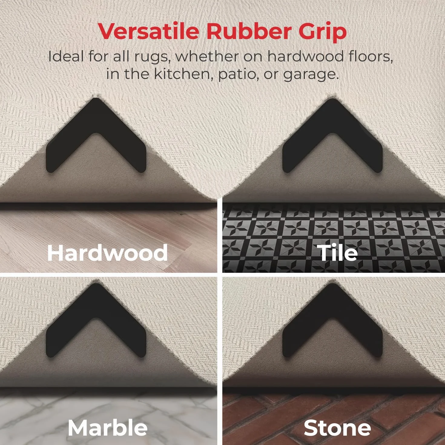 NeverCurl Detiene alfombra rizando esquinas 4 unidades Seguro suelos madera