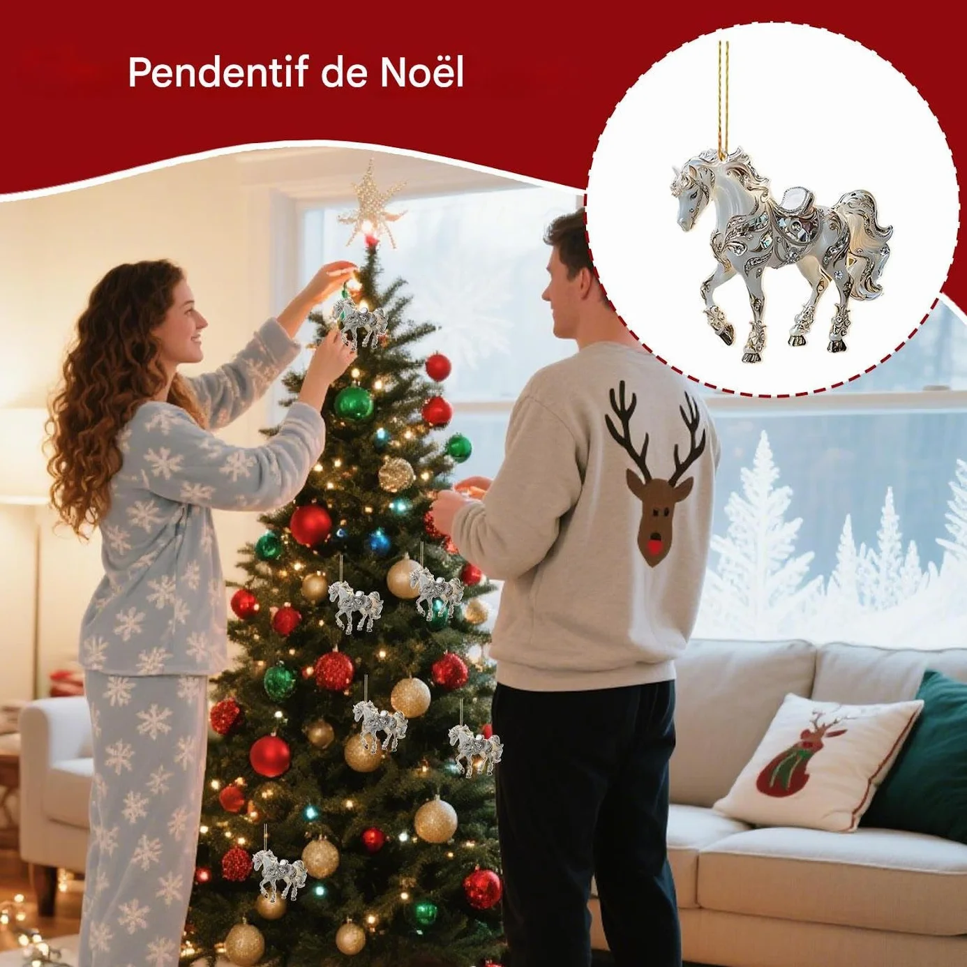 Decoraciones De Caballo Figura Acrílica 2D con Colgante Western Hogar