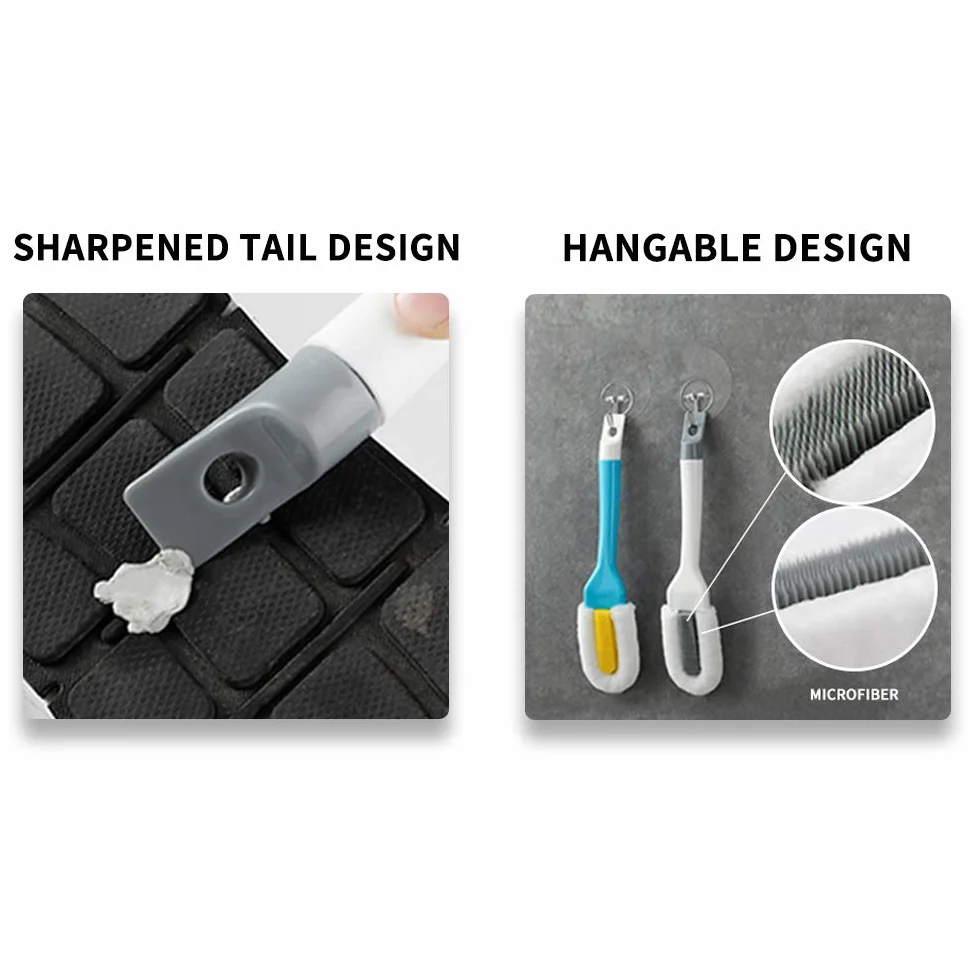 Andiker Cepillo de limpieza profesional, limpiador de zapatos de mango largo, cerdas suaves, blanco