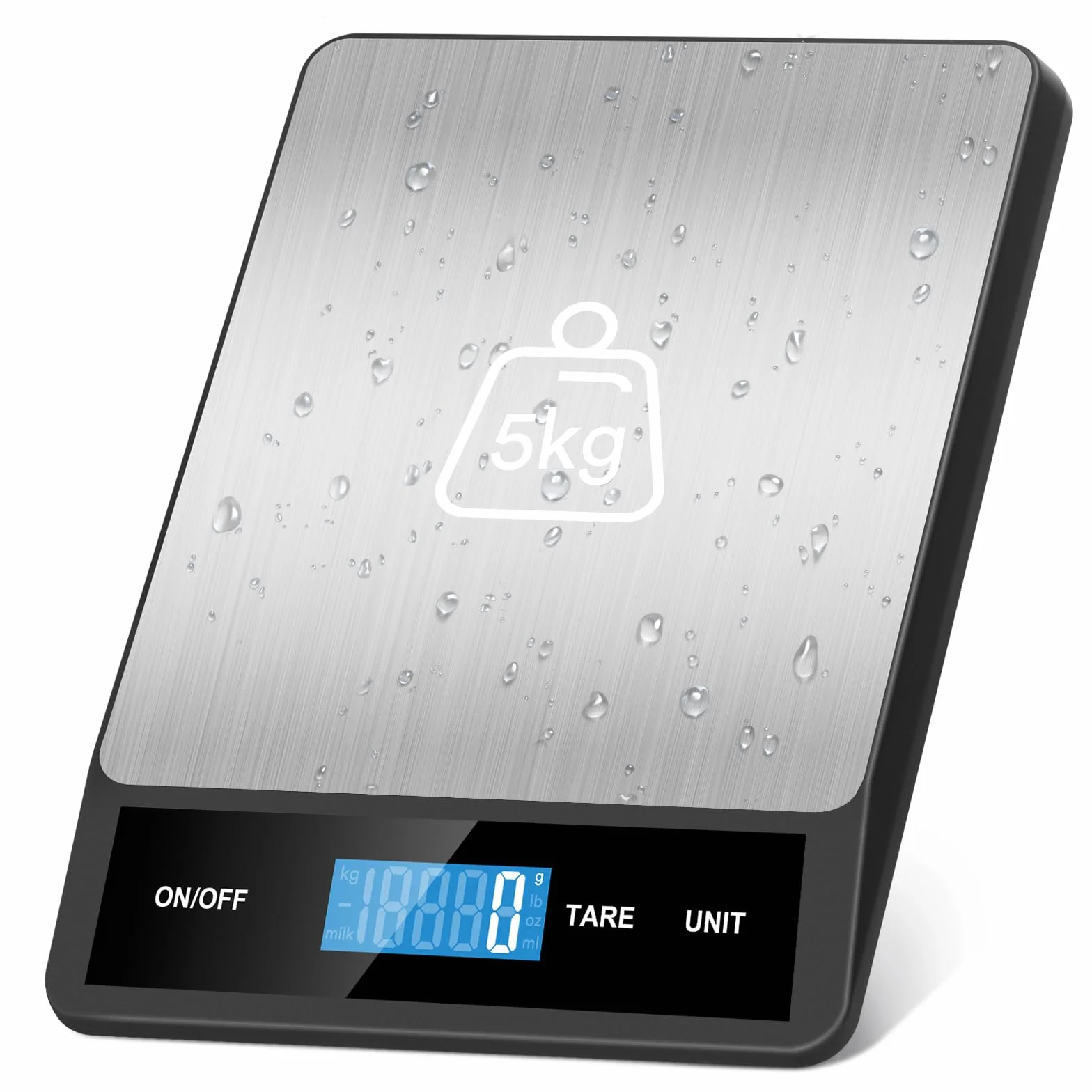 Zivacate Báscula Cocina Digital 5kg/11 lb Precisión 1 g/0,05 oz Acero Inoxidable con Función de Tara