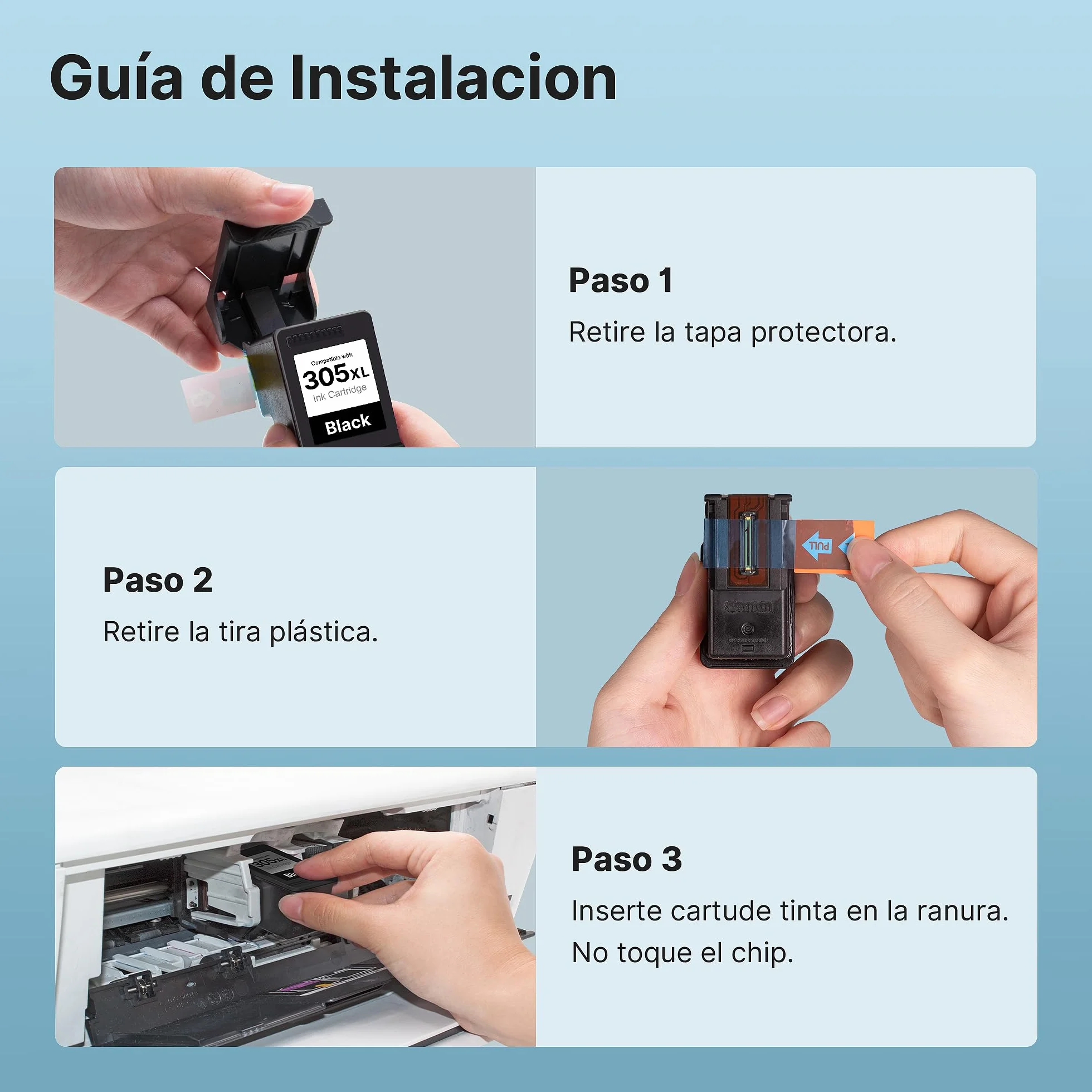 305XL Compatible con Tinta HP 305 XL Negro y Color para HP DeskJet 2820e 2821e 2822e 2720 2721 2722 2723 2710 4220e 4222e 4120e 4122e 2320 Envy 6020 6022e 6030e 6430e 6432e (Negro y Color)