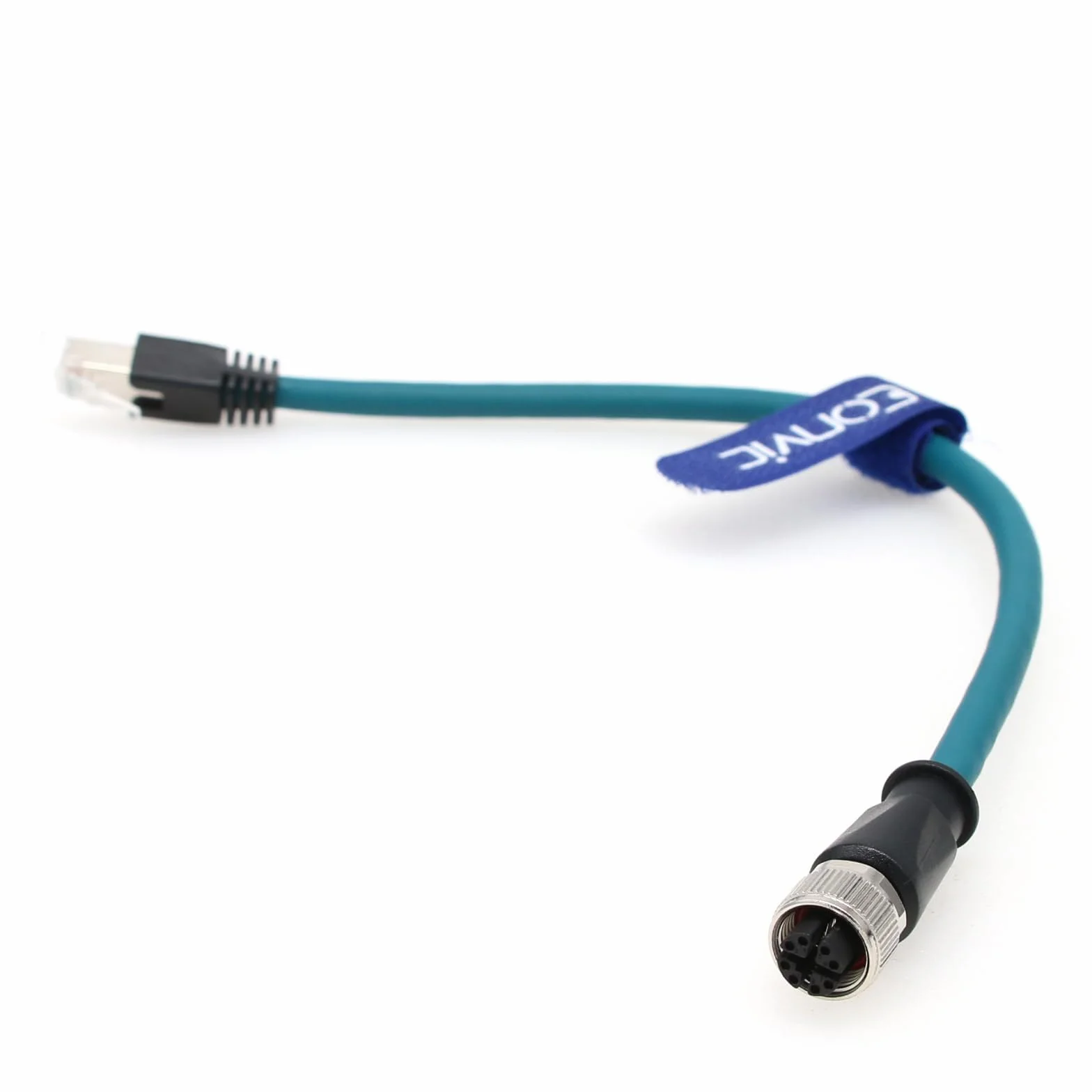 Cable Ethernet M12 X Code de 8 pines hembra a RJ45 Cat-7e de alta flexibilidad para cámara industrial Cognex (30 cm)