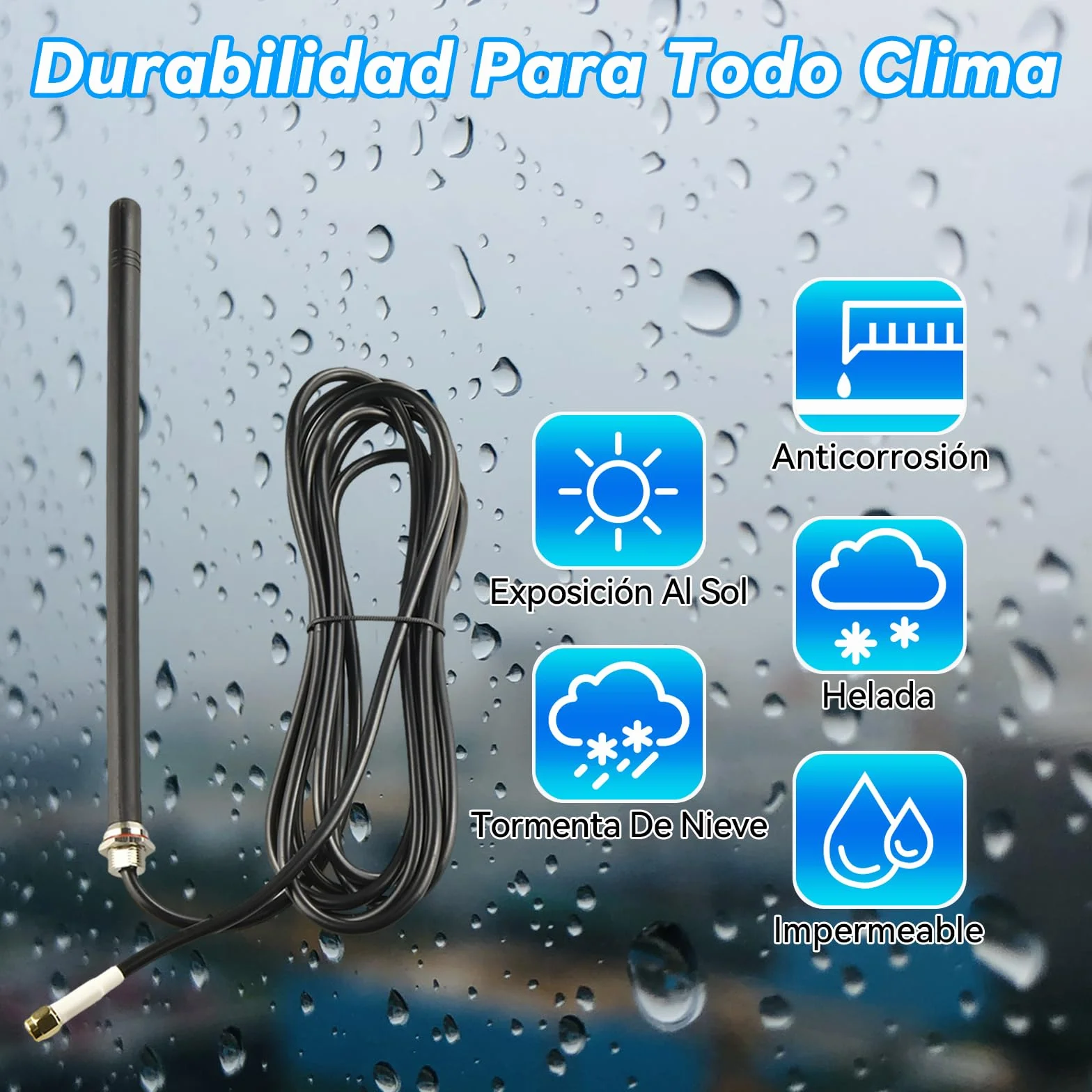 Antena Lora 868 MHz con Soporte de Pared Antena omnidireccional LoRaWAN con Cable RG58 de 3 m Compatible con Placas de Desarrollo Meshtastic ESP32 Lora V3, OLED y módulos Lora