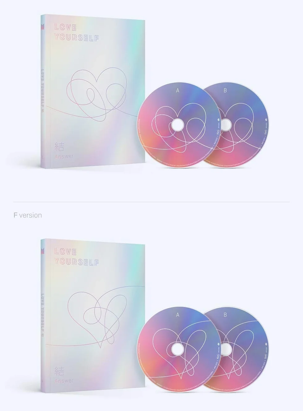 Bts BigHit Love Yourself Respuesta [aleatoria Ver.] 2Cd+Photobook+Mini+libro+Photocard Sticker Pack+Poster+plegado regalo libre (G)