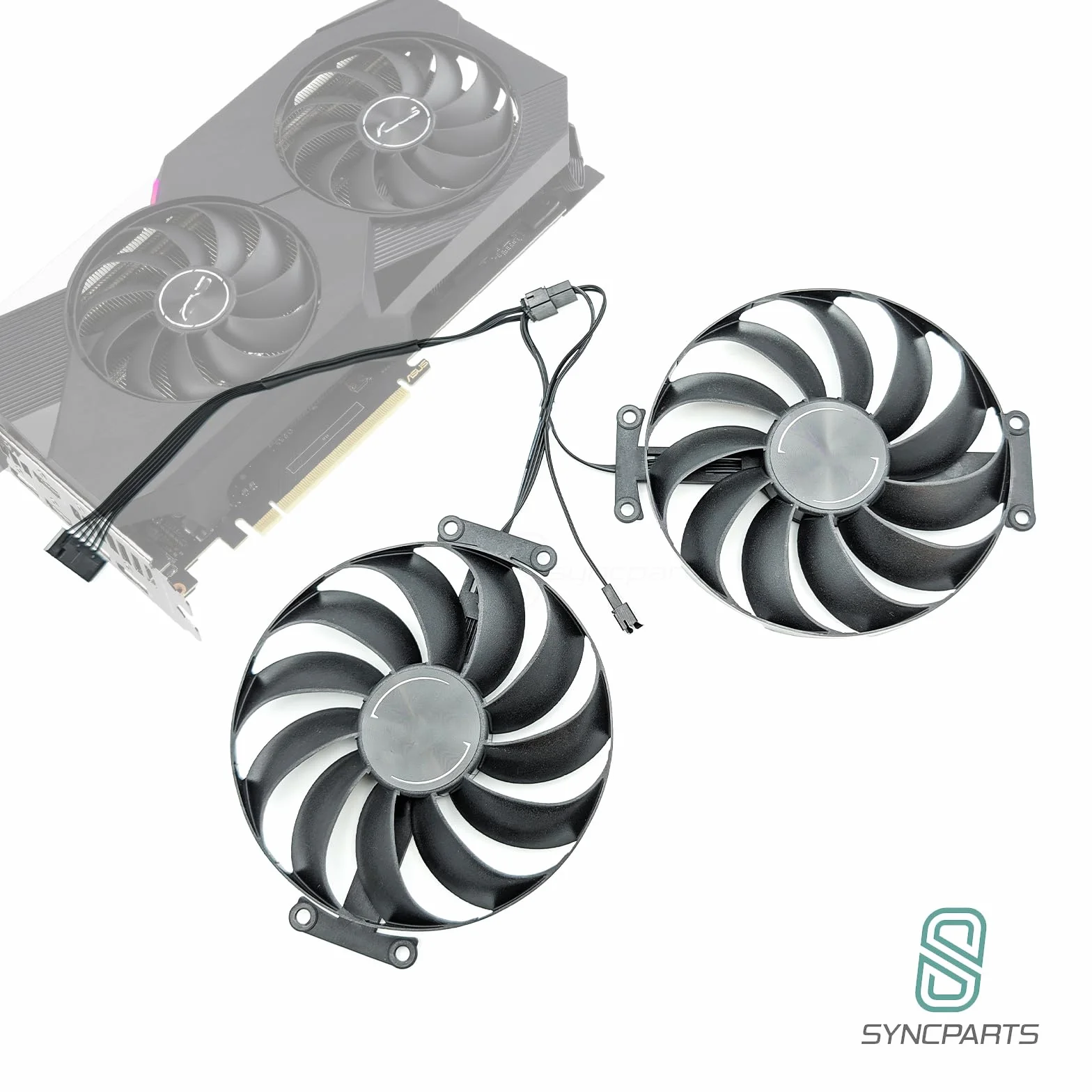 Juego de 2 ventiladores para tarjetas gráficas ASUS GeForce RTX 3070 OC, RTX 3060 Ti, Dual RADEON RX 6700 XT 12 GB, 95 mm