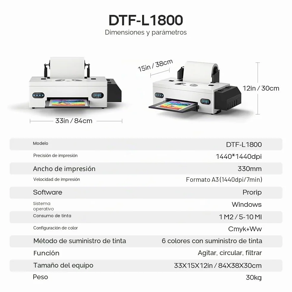 Procolored F13 DTF Printer Kit Máquina de impresión Directa sobre película con Horno de curado Ciclo de Tinta Blanca para Camisetas DIY Uso en pequeñas Empresas