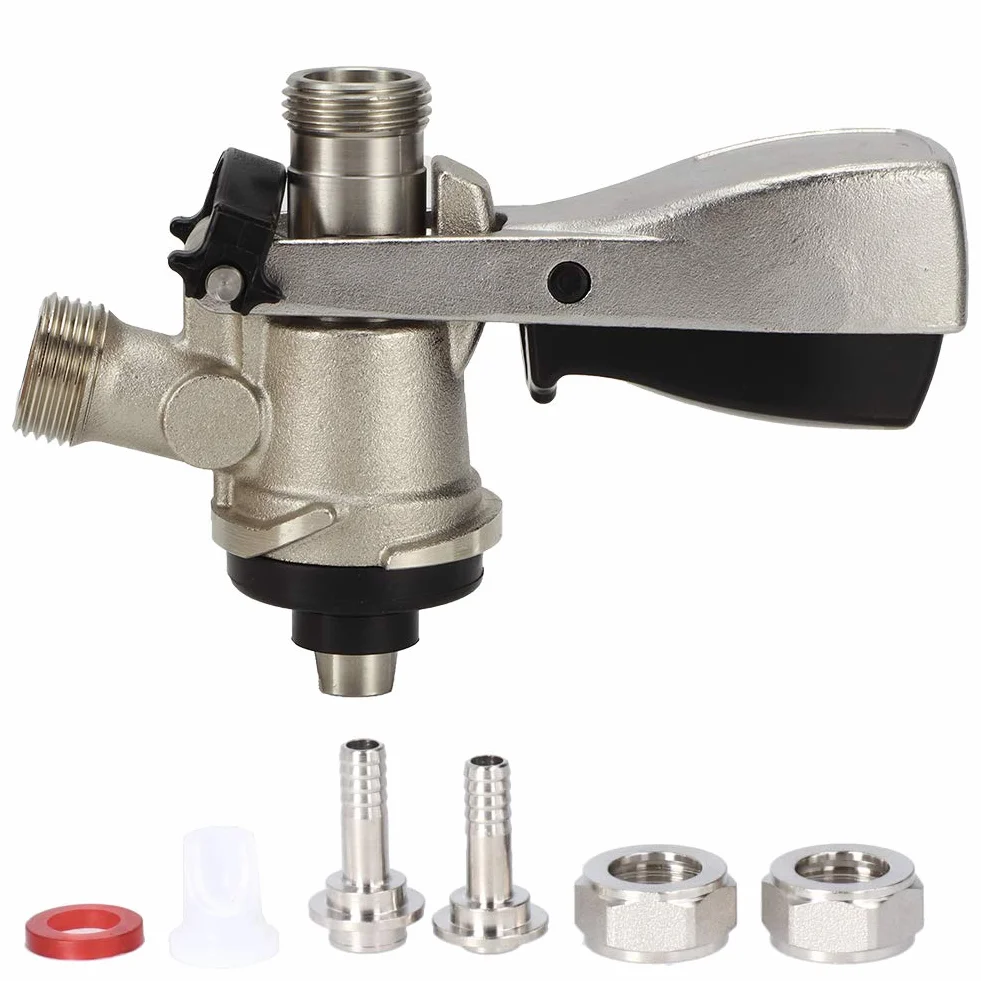 Acoplador de Barril de Cerveza Tipo S Acero Inoxidable 304, Grifo Dispensador Europeo G5/8