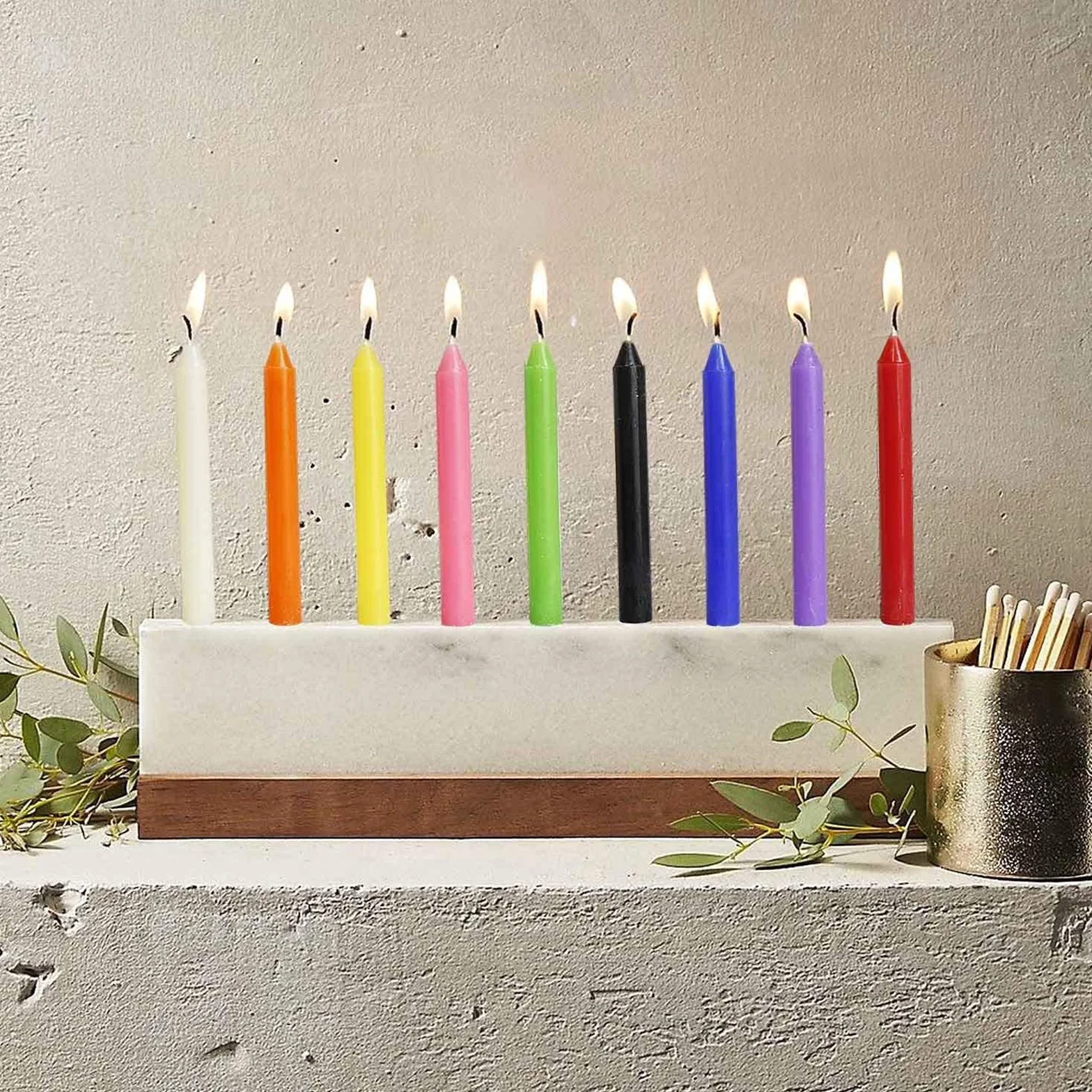 Velas sin Goteo de 100 Piezas, Colores Surtidos, Cera de Soja Natural, 4 Pulgadas, para Magia y Rituales