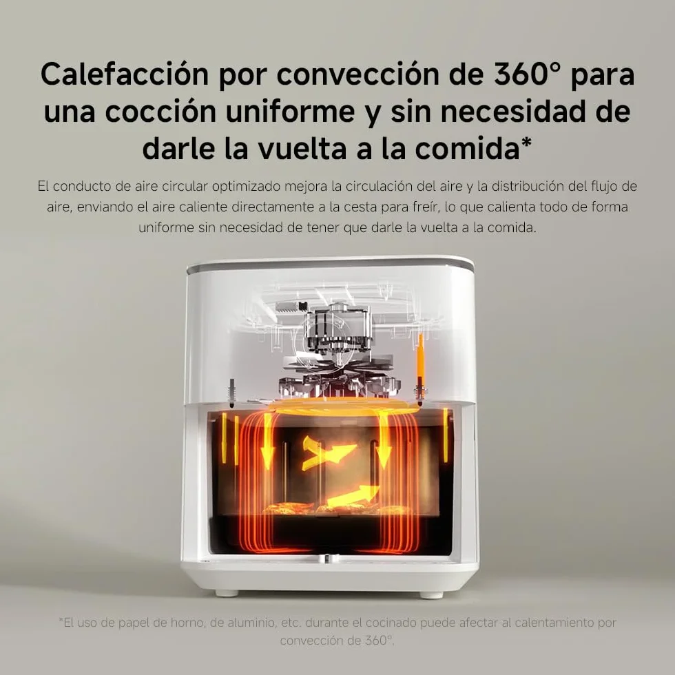 Xiaomi Smart Air Fryer 6.5L 1800W OLED 40-220°C 360° Cocción Uniforme Freidora de Aire