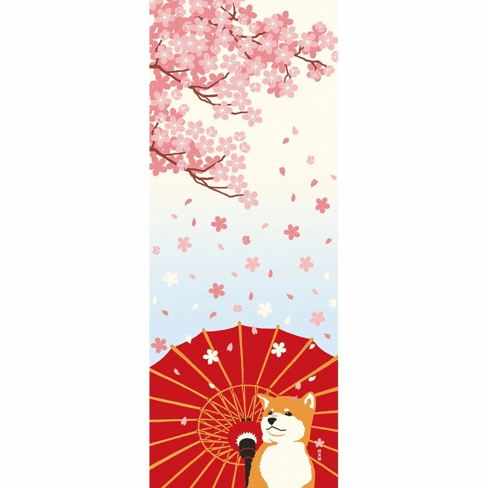 Hamamonyo Toalla Nassen Tenugui Shiba Inu Sakura