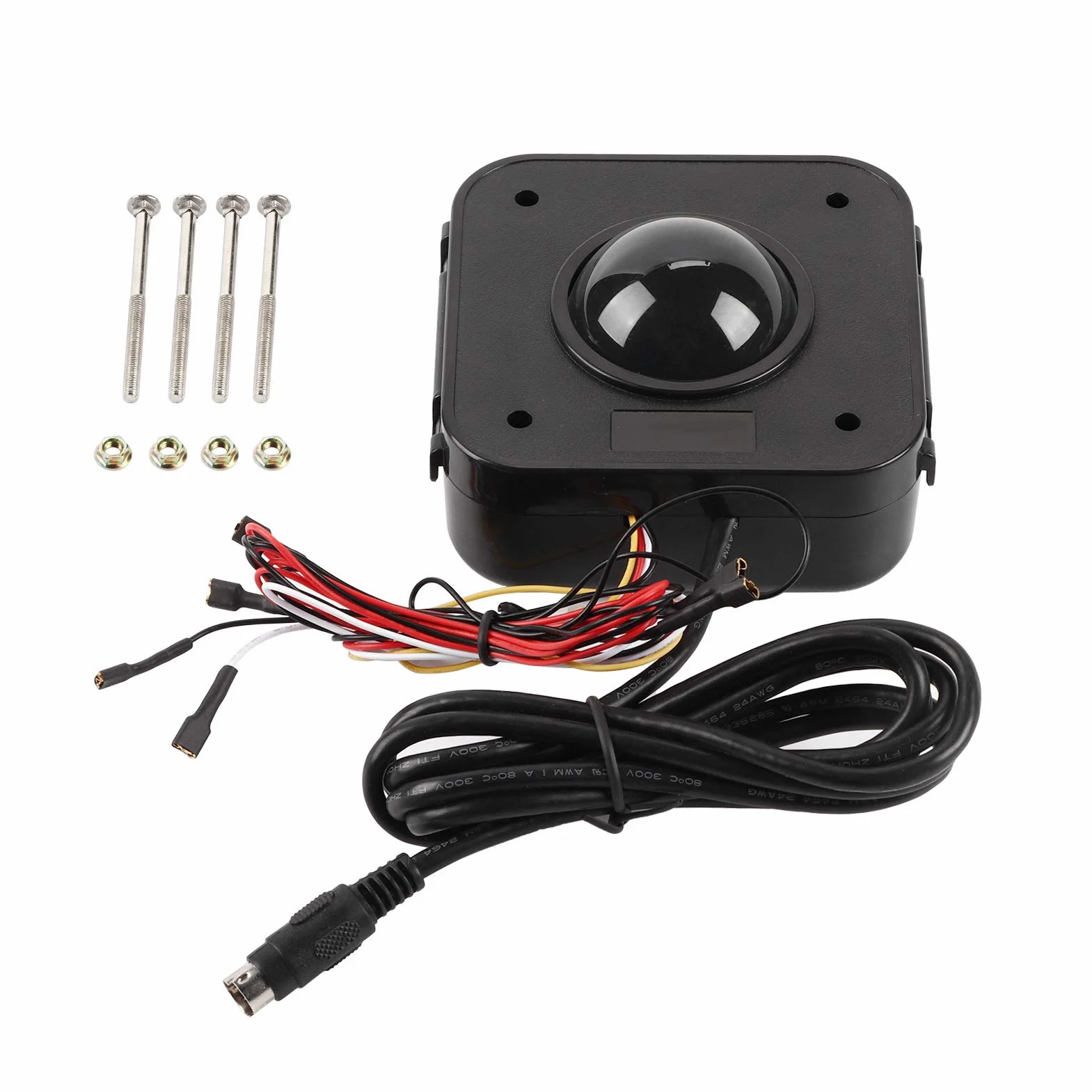 Arcade Trackball Mouse Iluminado 4.5cm Redondo LED Trackball Mouse PS/2 PCB Conector para Arcade
