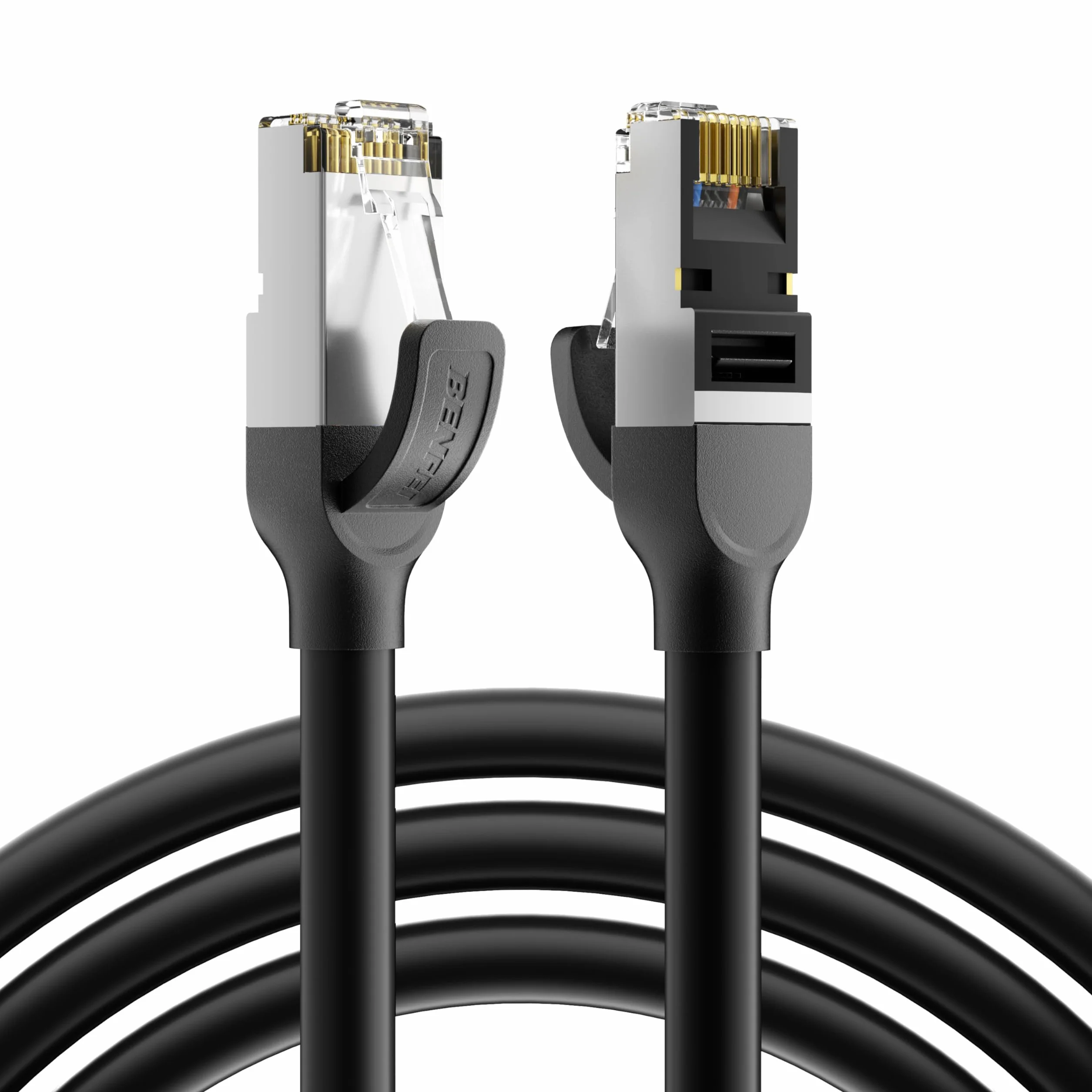 BENFEI Cable Ethernet Cat 7 30M, 10Gbps 600MHz, Cable de red RJ45 LAN Alta Velocidad, Cobre Puro F/FTP Blindado, Cable de Internet Resistente para In/Exterior, PC Gaming PS5 Xbox Router Módem Switch