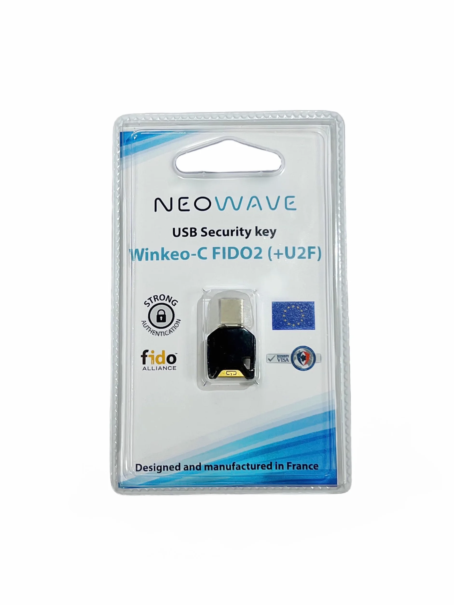 Llave de seguridad Winkeo-C FIDO2, sin contraseña y autenticación de dos factores, para PC, tableta y smartphone con interfaz USB tipo-C