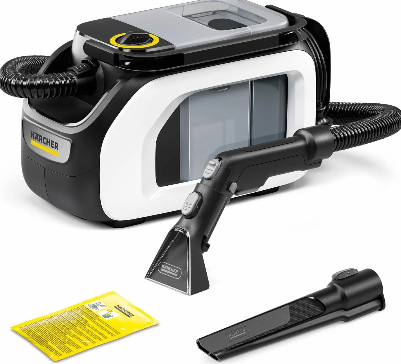 KÄRCHER Lava-aspiradora SE 3 Compact, 500 W, depósito Agua Limpia: 1,7 l, Superficie: 2,76 m², 4,1 kg, Manguera de pulverización y aspiración, Boquilla de Lavado tapicerías y Ranuras