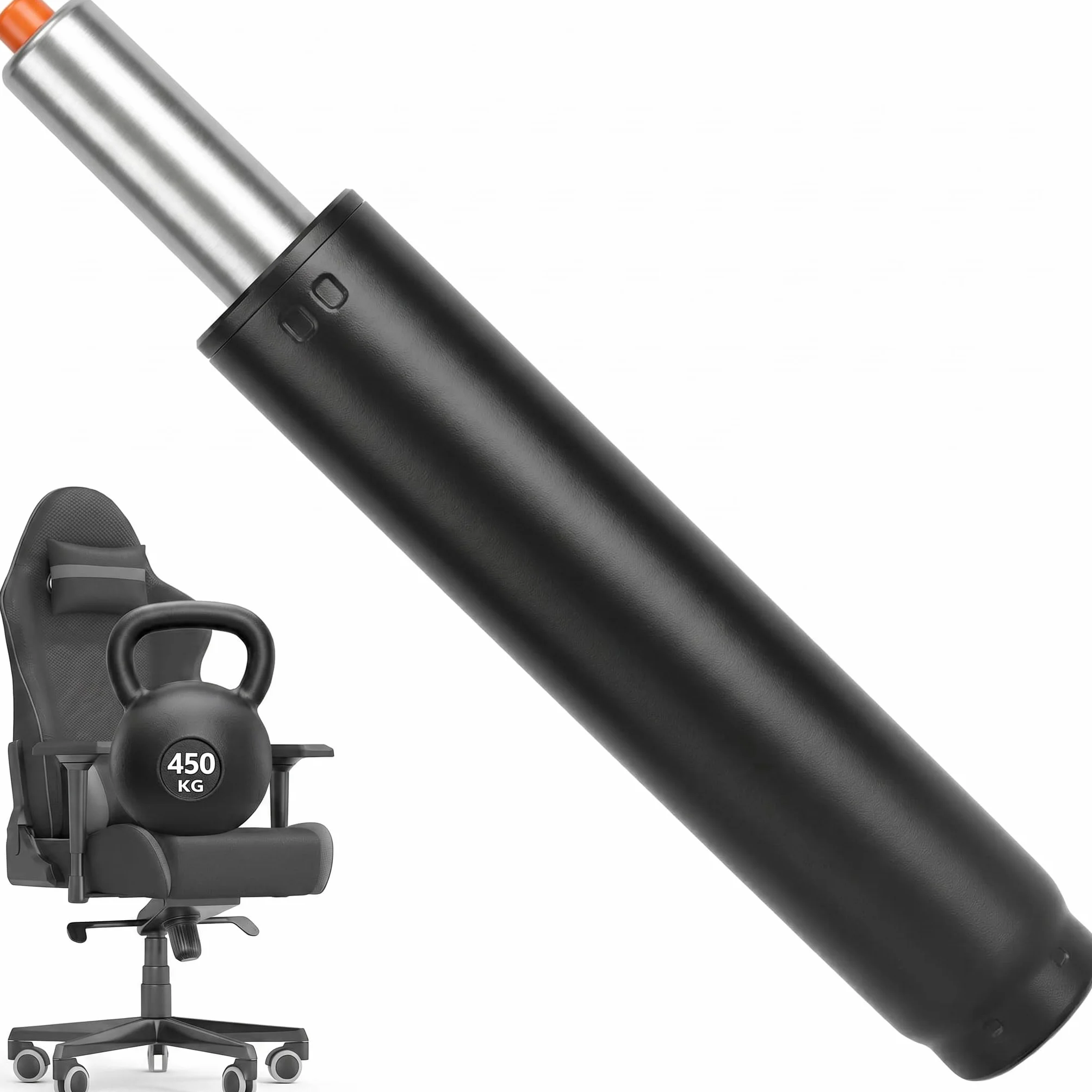 Puntal de gas para sillas de oficina 31-45 cm acero inoxidable 360° rotación QWORK