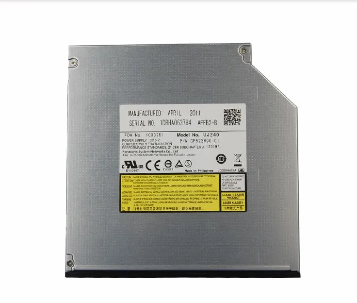 UJ-240 UJ240 6X Blu-RAY Burner BD-RE CD DVD Rewriter Interno 12.7mm SATA Bandeja de Carga Unidad Portátil con Bisel para Dell Optiplex 7020 3060 3050 y para HP Pavilion dv4 dv5 dv6 dv7 dv8