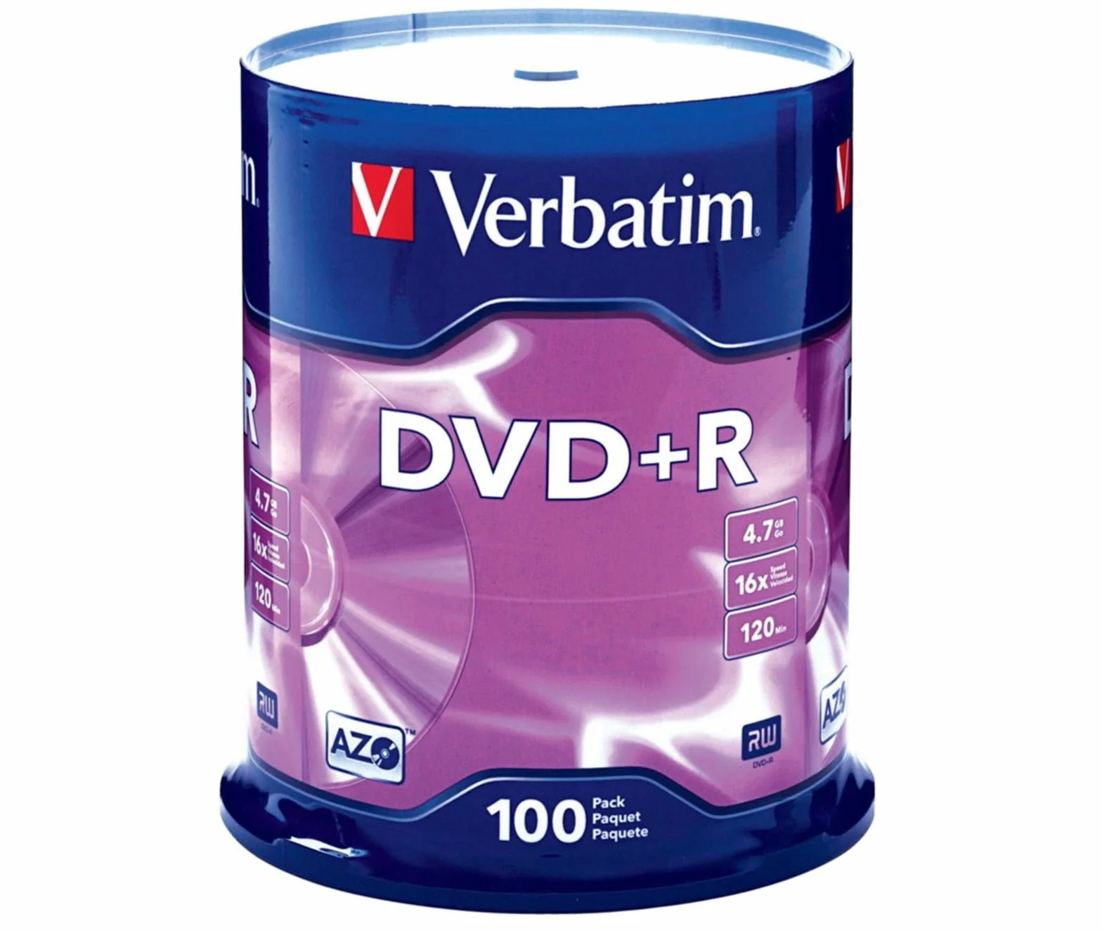 100 VERBATIM DVD +R 16X 4.7GB Envio URGENTE TARRINA DVD+R