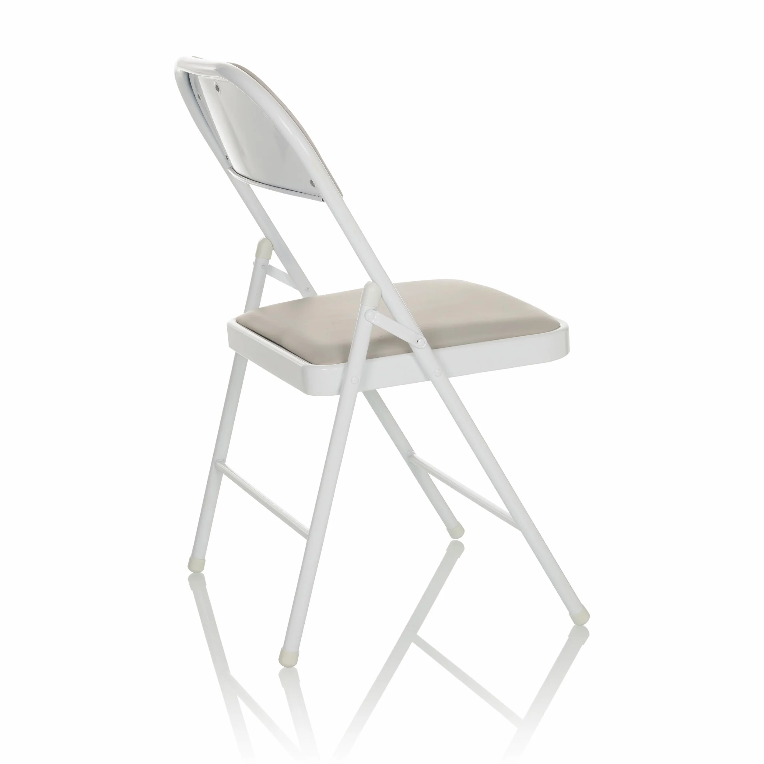 Silla Plegable Tapizada TUDELA W de Visitante Piel, 130 kg, Gris