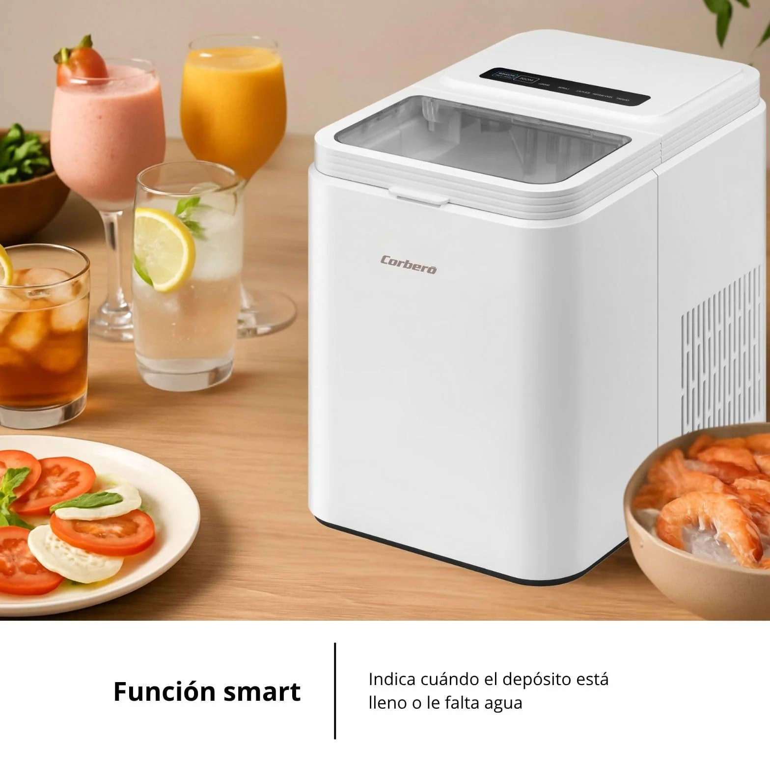 Corberó Máquina de Hielo Automática CMICE12 12 Kg/24h 1,3L Blanco