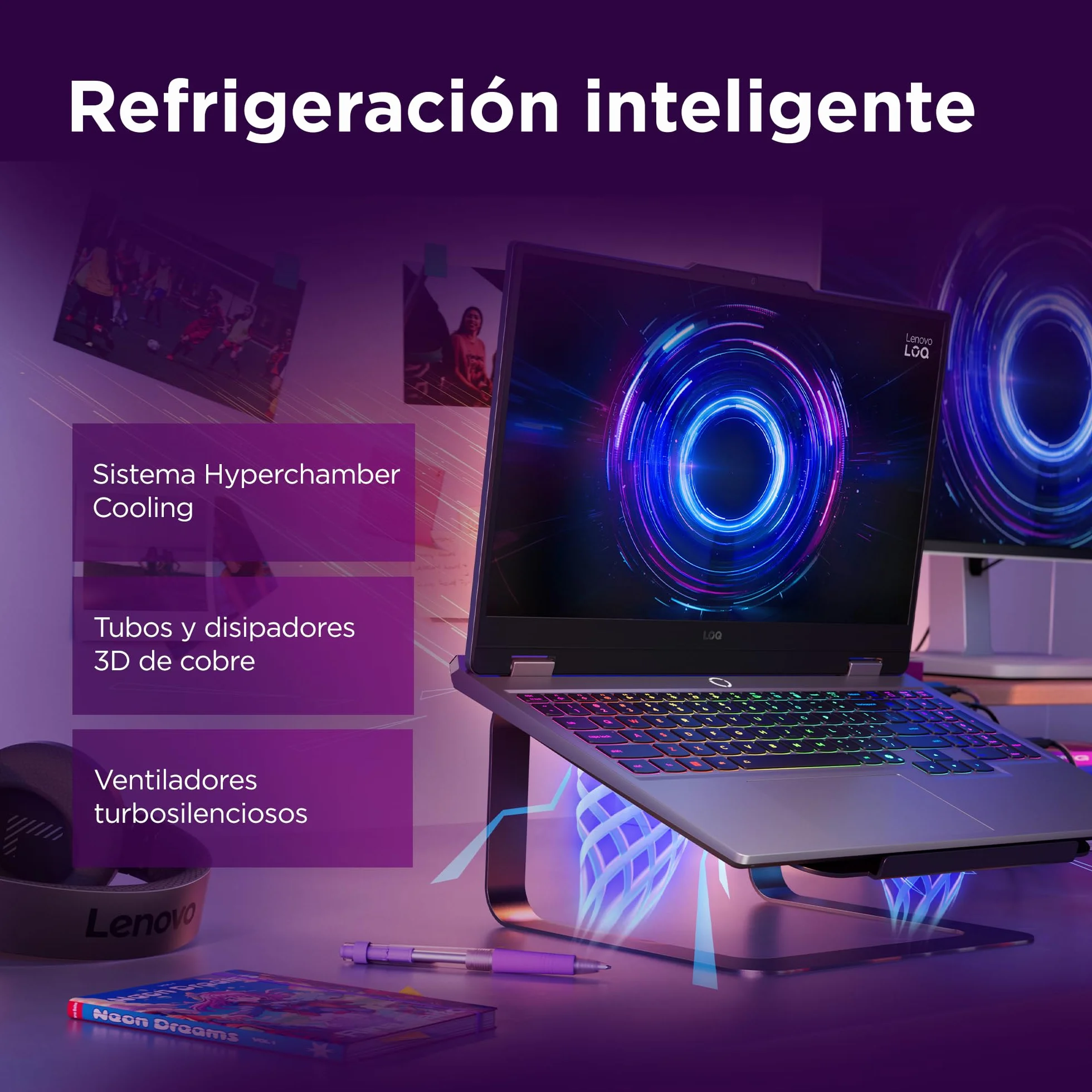 Lenovo LOQ Gen 10 - Portátil Gaming IA 15.6" FHD (Intel Core i7-13650HX, NVIDIA GeForce RTX 5060, 32 GB RAM, 1 TB SSD, 144 Hz, Wi-Fi 6, Sin Sistema Operativo) QWERTY RGB 24 Zonas Español - Gris