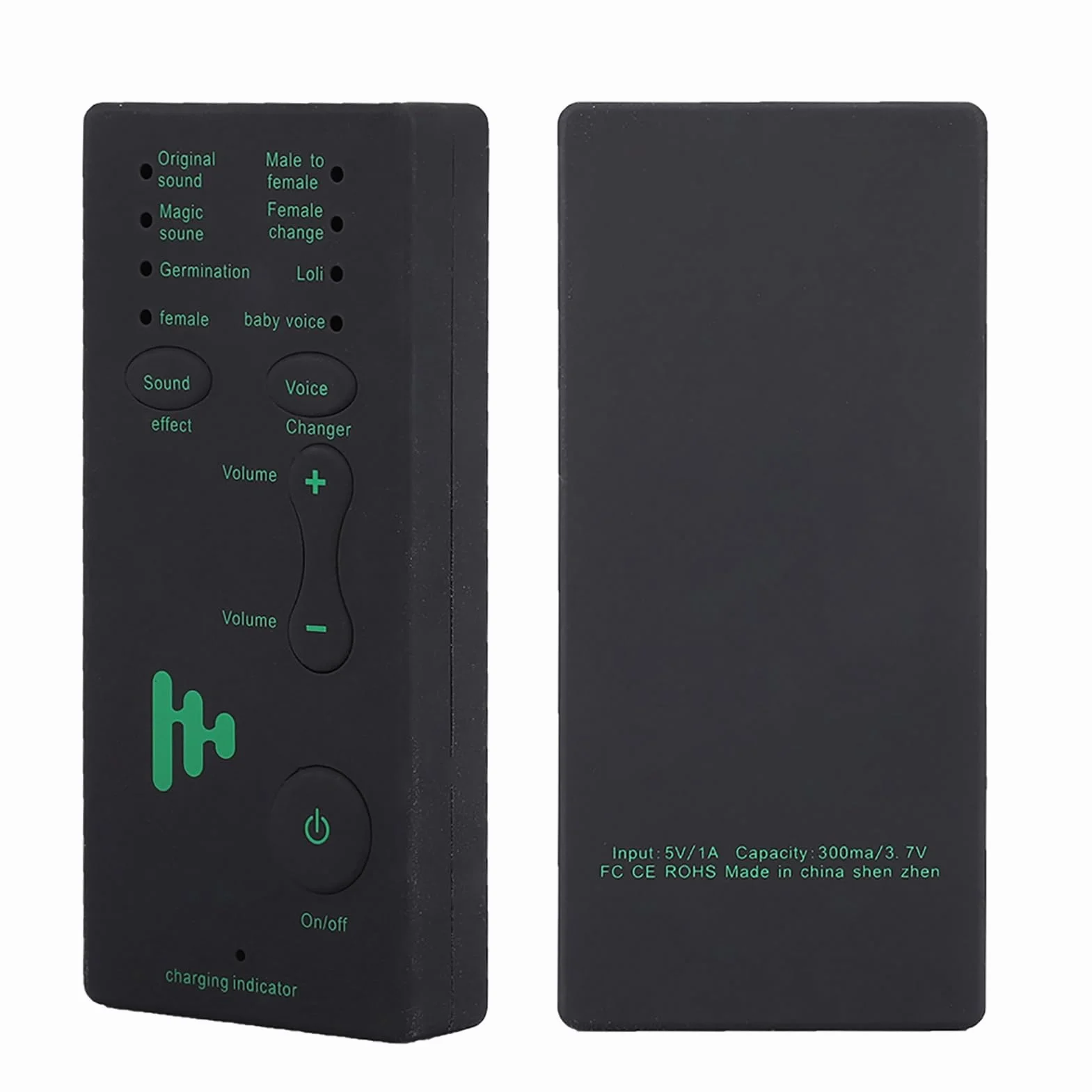 Yunir Cambiador de Voz, Mini Tarjeta de Sonido Externa Teléfono móvil Dispositivo portátil de Cambio de Voz en Tiempo Real con Cable de 3,5 mm, para teléfono móvil, PC (versión en inglés)