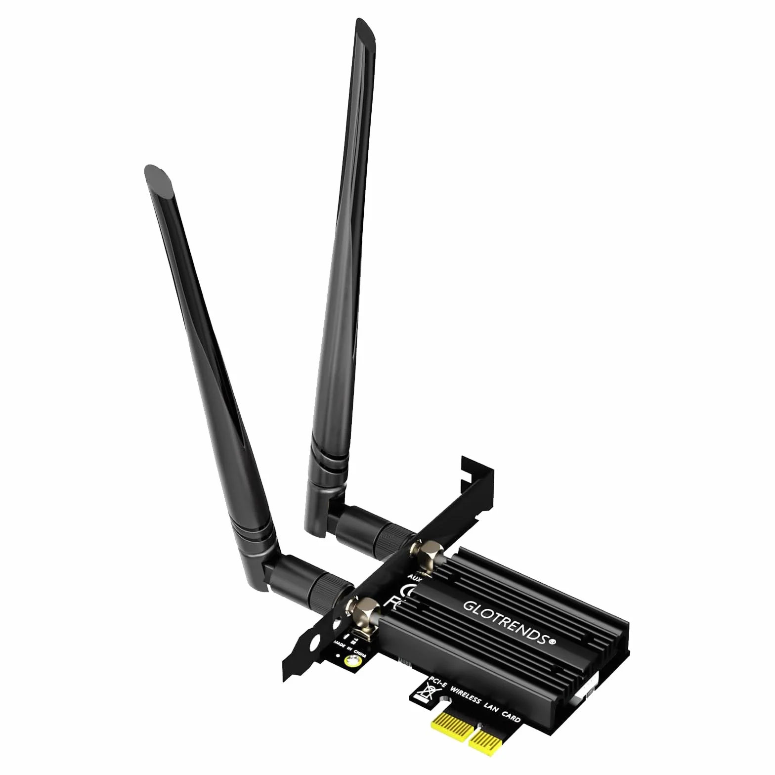 GLOTRENDS AC1200 WiFi 5 Tarjeta PCIe con Soporte de Bajo Perfil para PC de Sobremesa, Chip Intel 7265, 802.11ac, Bluetooth 4.2, Soporta Windows 11/10/7/Linux, No Soporta Mac OS/Windows XP