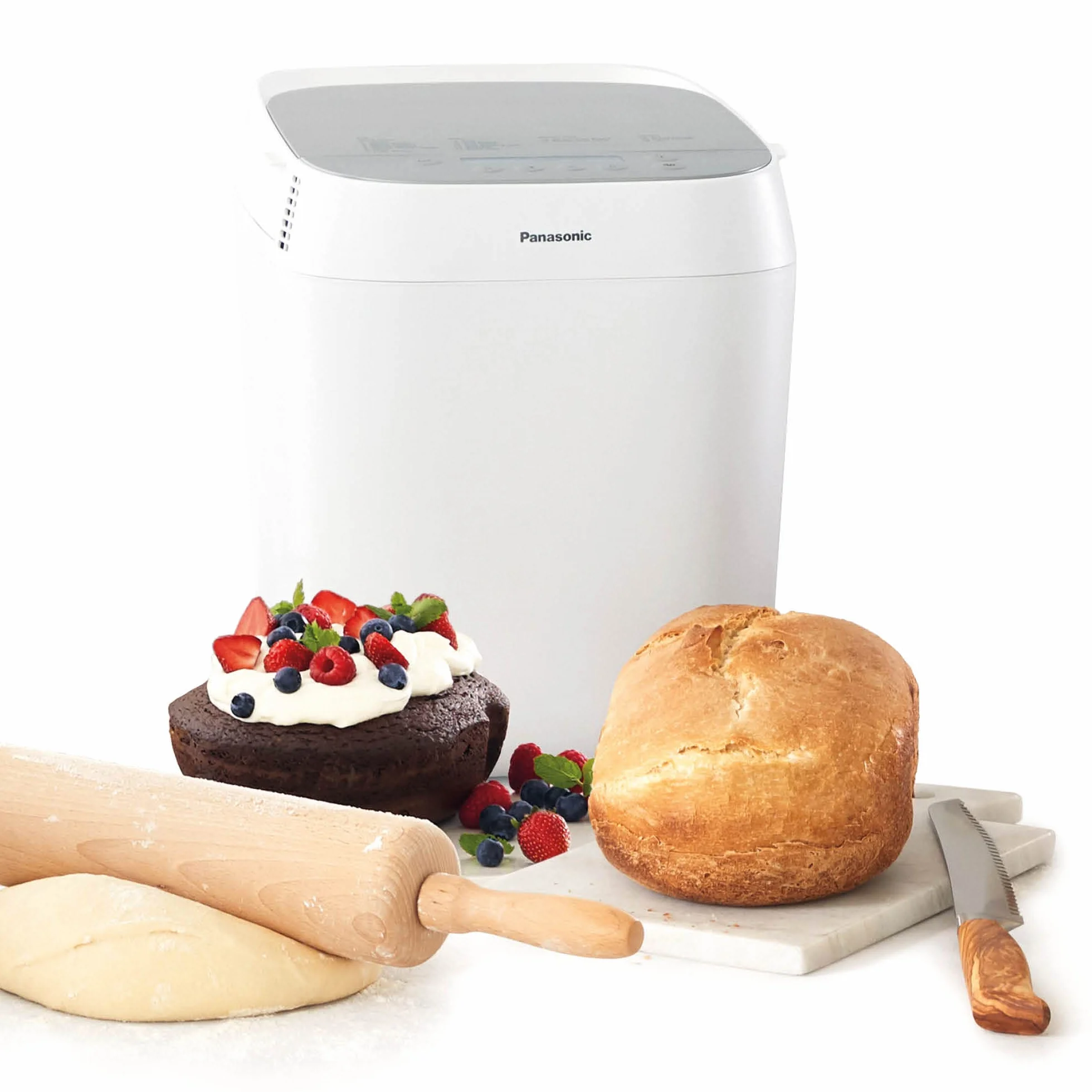 Panasonic Croustina SD-ZP2000WXE -Panificadora De Corteza Crujiente De 700W Para Panes Artesanales, Sin Gluten, Masas y Compotas (18 Programas Automáticos, Temporizador Digital 30H)-Color Blanco