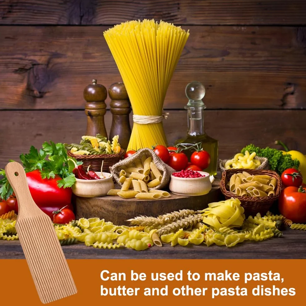 Tabla de Ñoquis Raspador de Madera para Hacer Pasta Auténticos con Manija