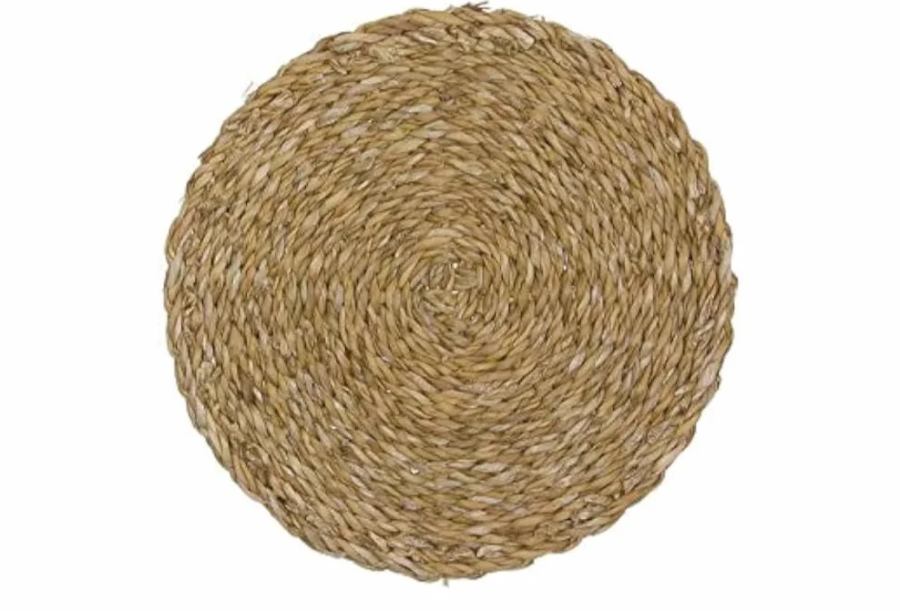 Salvamantel Mimbre Redondo 20 cm | Mantel Individual | Resistente al Calor | Antideslizante | Decorativo | Protege tu Mesa