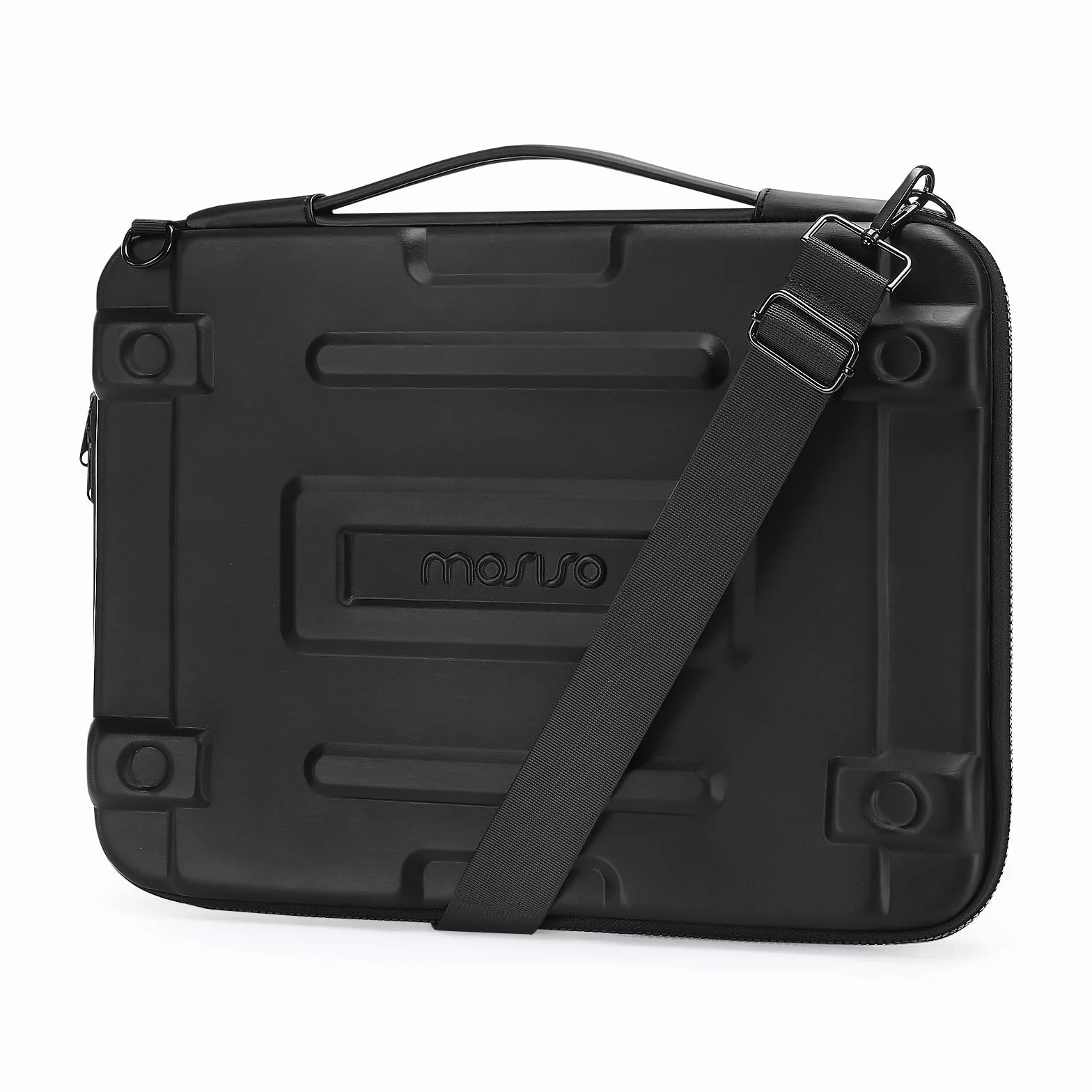 MOSISO Funda Rígida para Portátil, 15,6 Pulgadas Ordenador Bolsa Compatible con MacBook, HP, Dell, Lenovo, Asus, 16 Pulgadas Abstracto Geométrico Impermeable Bolsa de Transporte con Correa, Negro