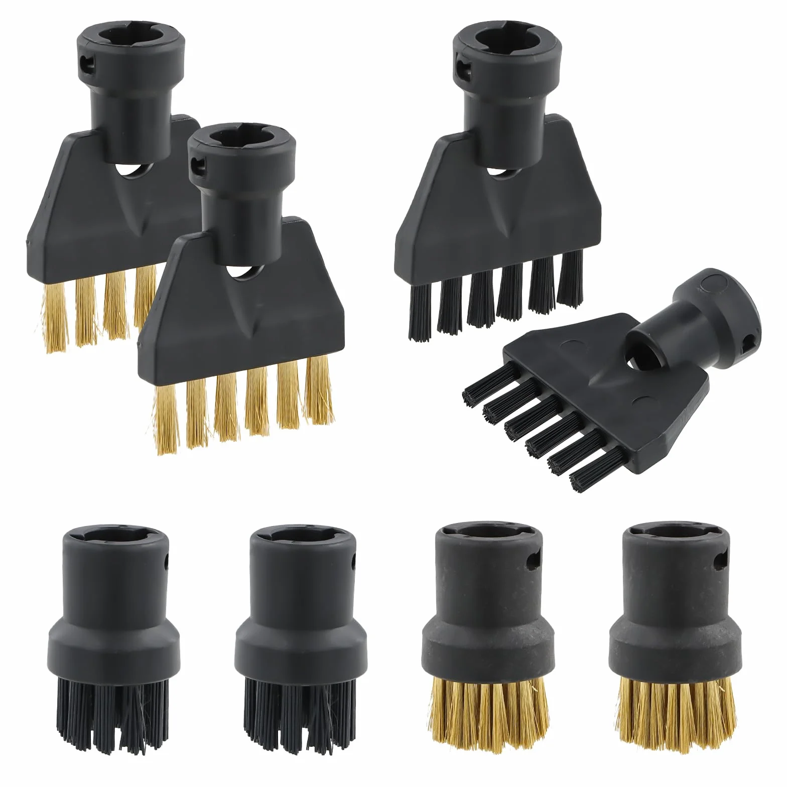 Amexo 8 Piezas Limpiador de Vapor Cepillo Boquillas Cepillo de Repuesto para Limpiador a Vapor 4 Cepillo Redondo y 4 Cepillo Grieta Cepillo para Limpiador a Vapor para Karcher
