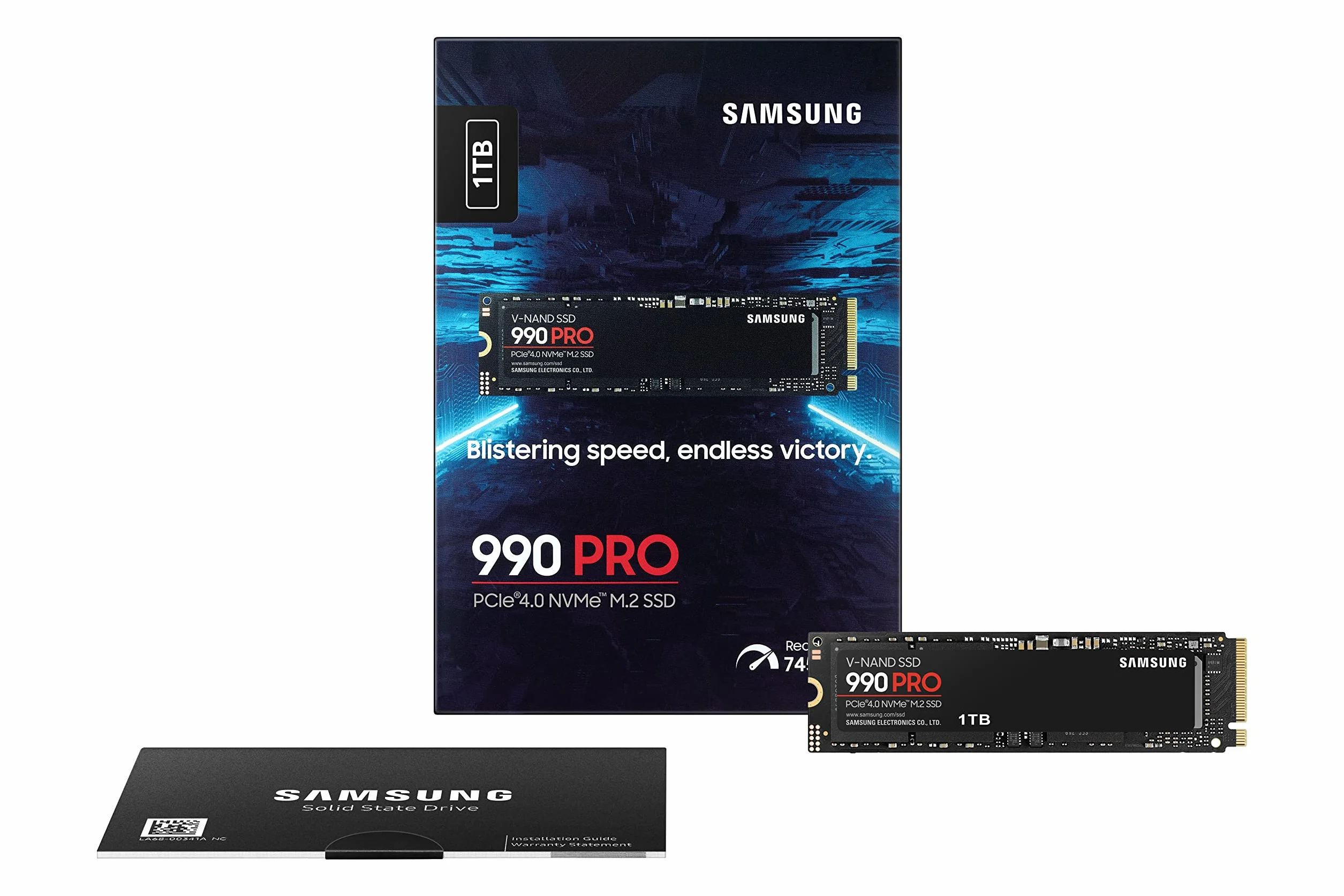 SAMSUNG Unidad de estado sólido 990 Pro M.2 1000 GB PCI Express 4.0 V-NAND MLC NVMe, negro, MZ-V9P1T0BW