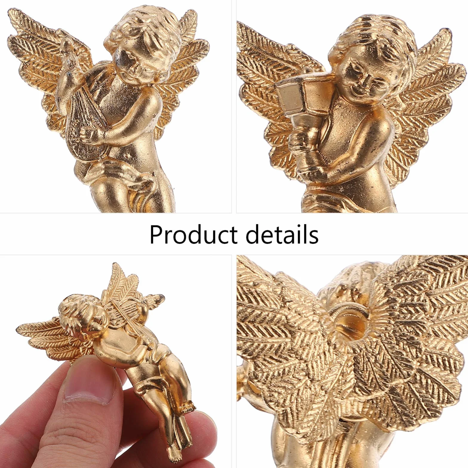 Adornos Navideños Alas de Ángel Angelitos de Navidad Estatua Cupido Colgante Árbol Navidad Plástico