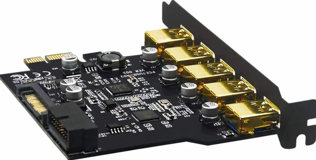 5-Port PCIE to USB 3.0 Expansion Card, 5Gbps Internal USB 3 Hub Controller Header - with 19-Pin Connector - SuperSpeed USB PCI Express Card Converter for Desktop PC Windows 10/8/7/Linux